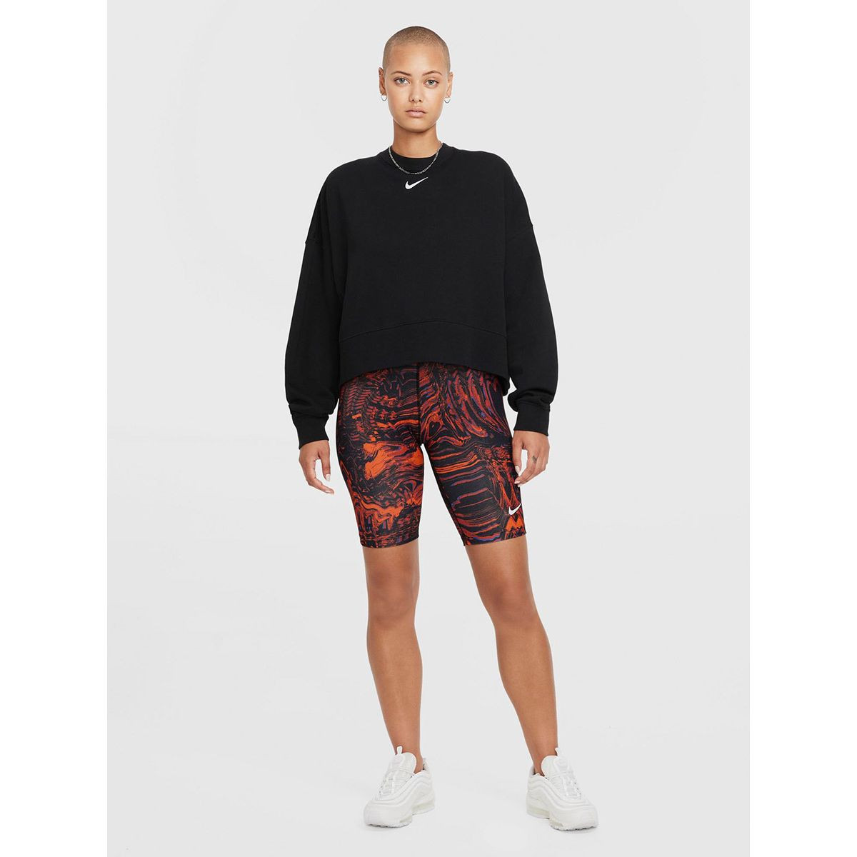 Shop Nike Sportswear Marble Print Cycling Shorts Online