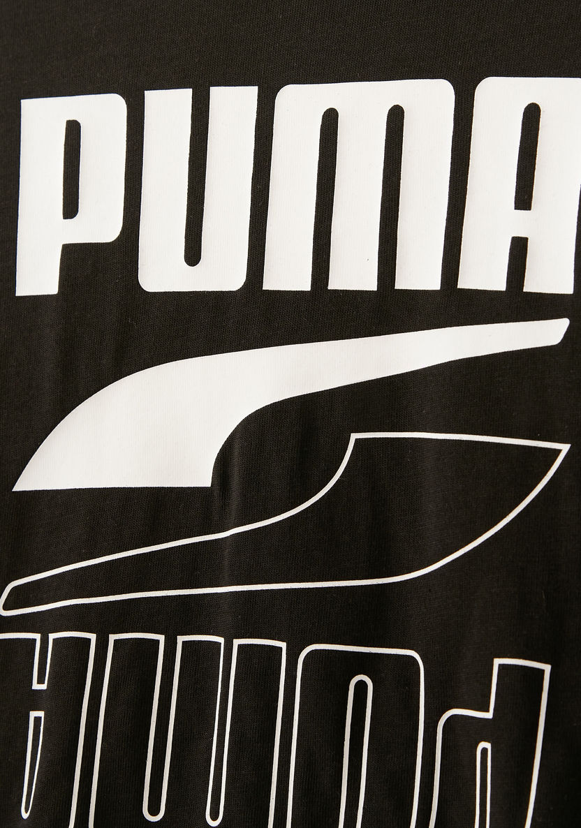 PUMA Graphic Print T-shirt with Round Neck and Short Sleeves-Tops-image-1