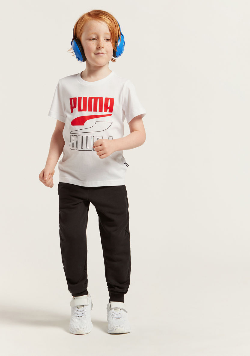 Puma Print T-shirt with Short Sleeves-Tops-image-0