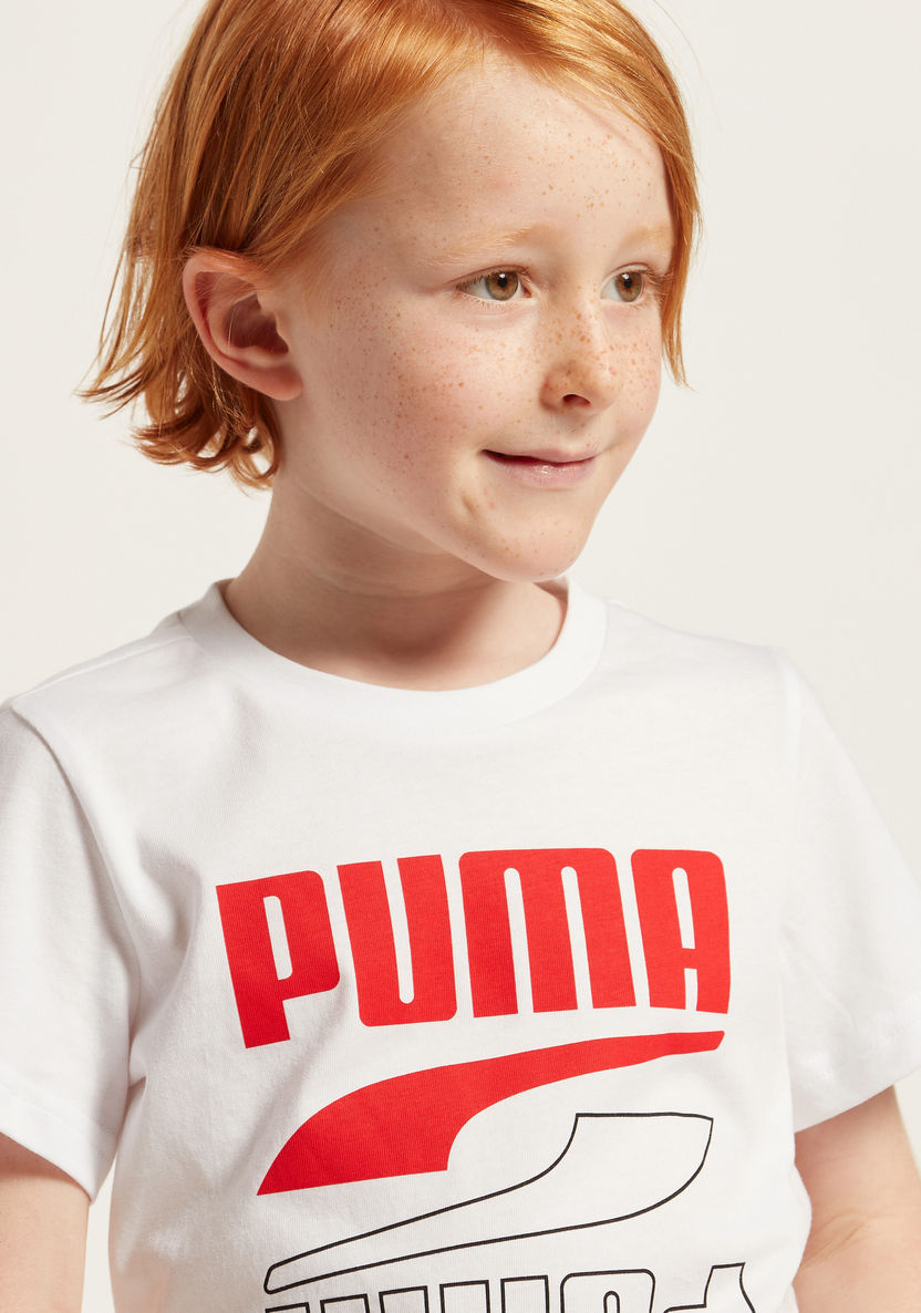 Puma Print T-shirt with Short Sleeves-Tops-image-2