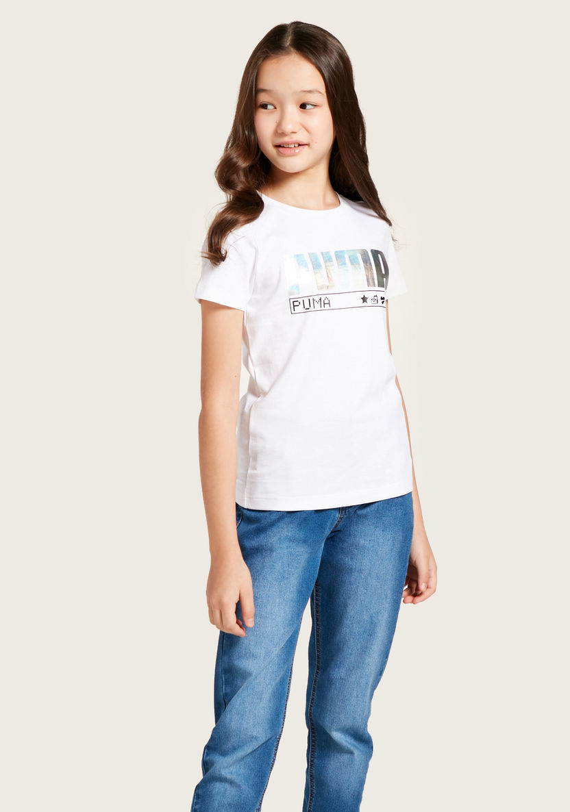 PUMA Printed T-shirt with Short Sleeves-T Shirts-image-2