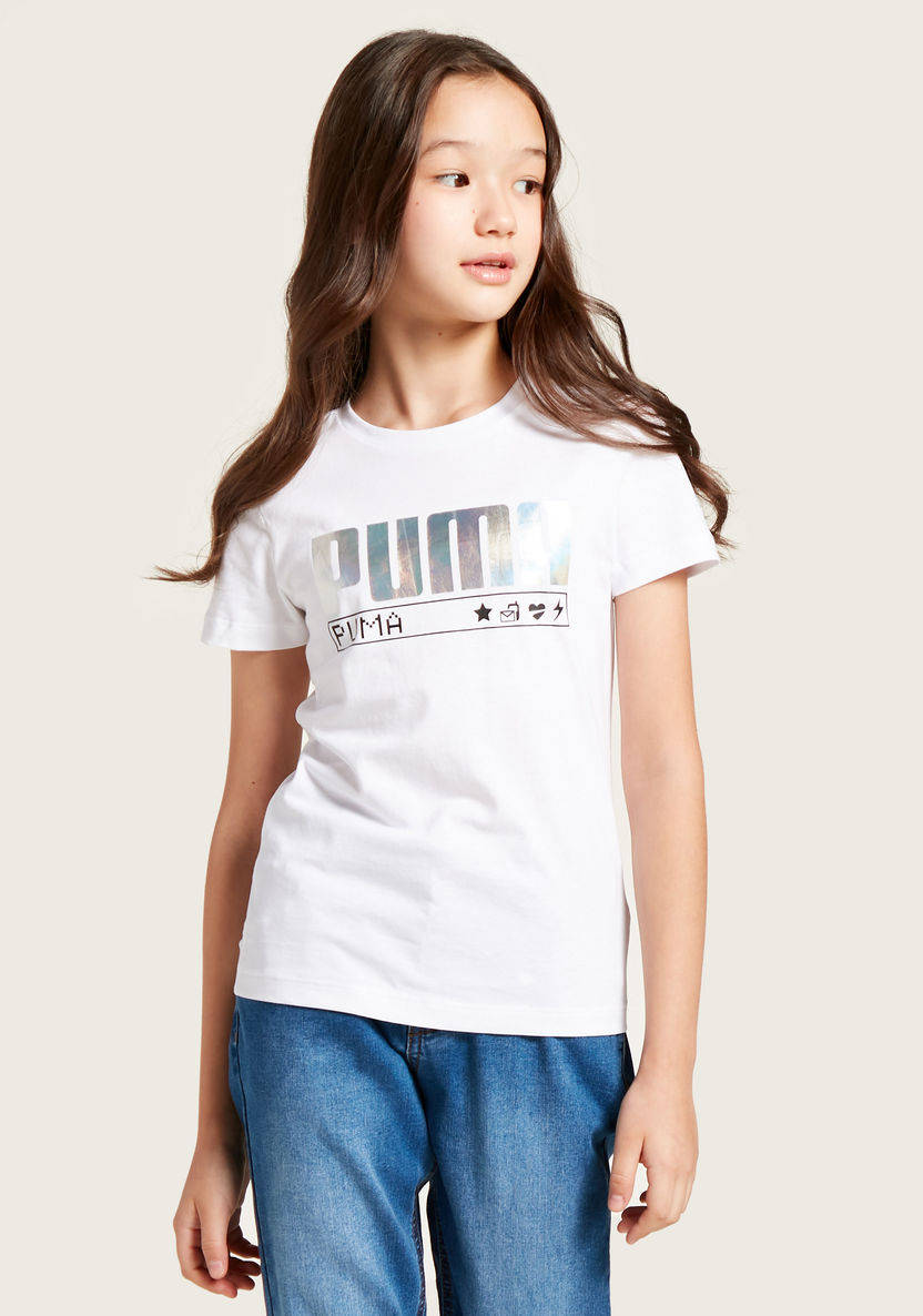 PUMA Printed T-shirt with Short Sleeves-T Shirts-image-0