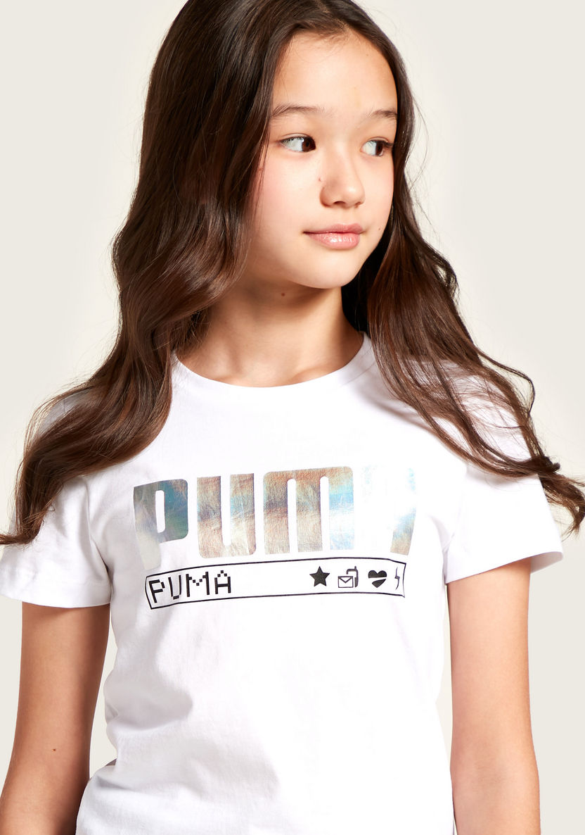 PUMA Printed T-shirt with Short Sleeves-T Shirts-image-3