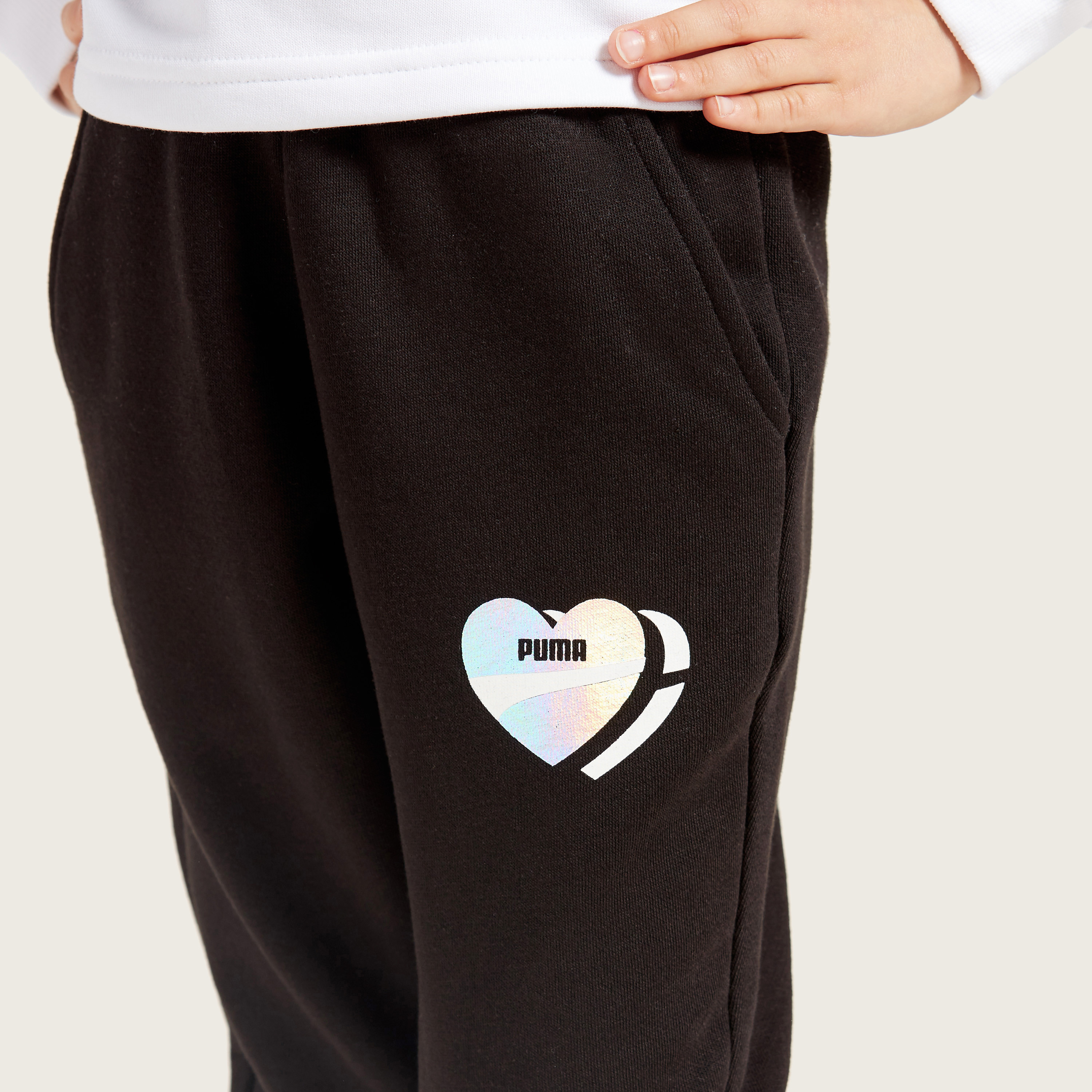 PUMA Printed Sweatpants with Elasticated Waistband and Pockets-girls-clothing-sportswear-bottoms-image-3