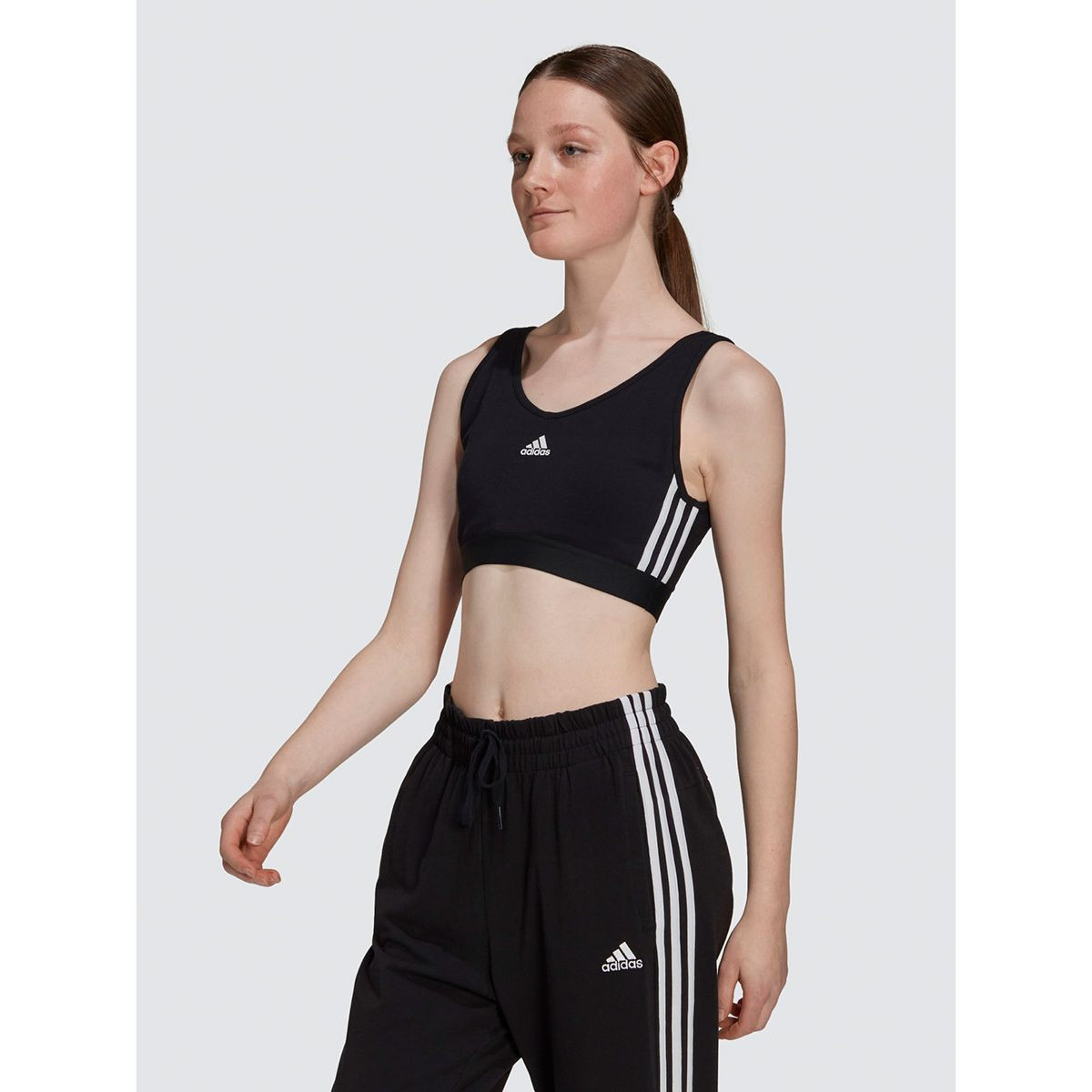 Adidas Essentials 3-Stripes Crop Top with Removable Pads-sports-women-clothing-tshirtsandvests-image-1