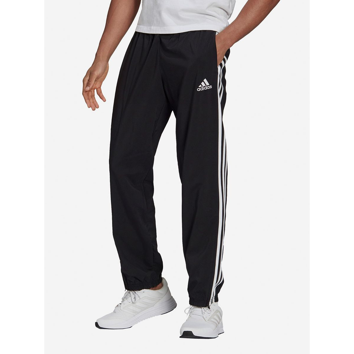 Adidas Essential 3-Stripes Jogger with Zipper Cuff Detail-sports-men-clothing-bottoms-image-1