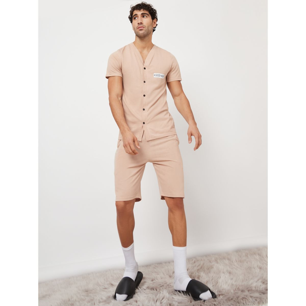 طقم بيجاما من ( شورت + تيشيرت )-men-clothing-nightwear-sets-image-1