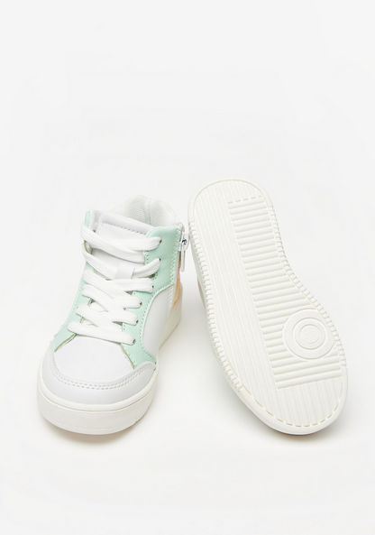 Juniors Panelled High Cut Sneakers with Lace-Up Closure
