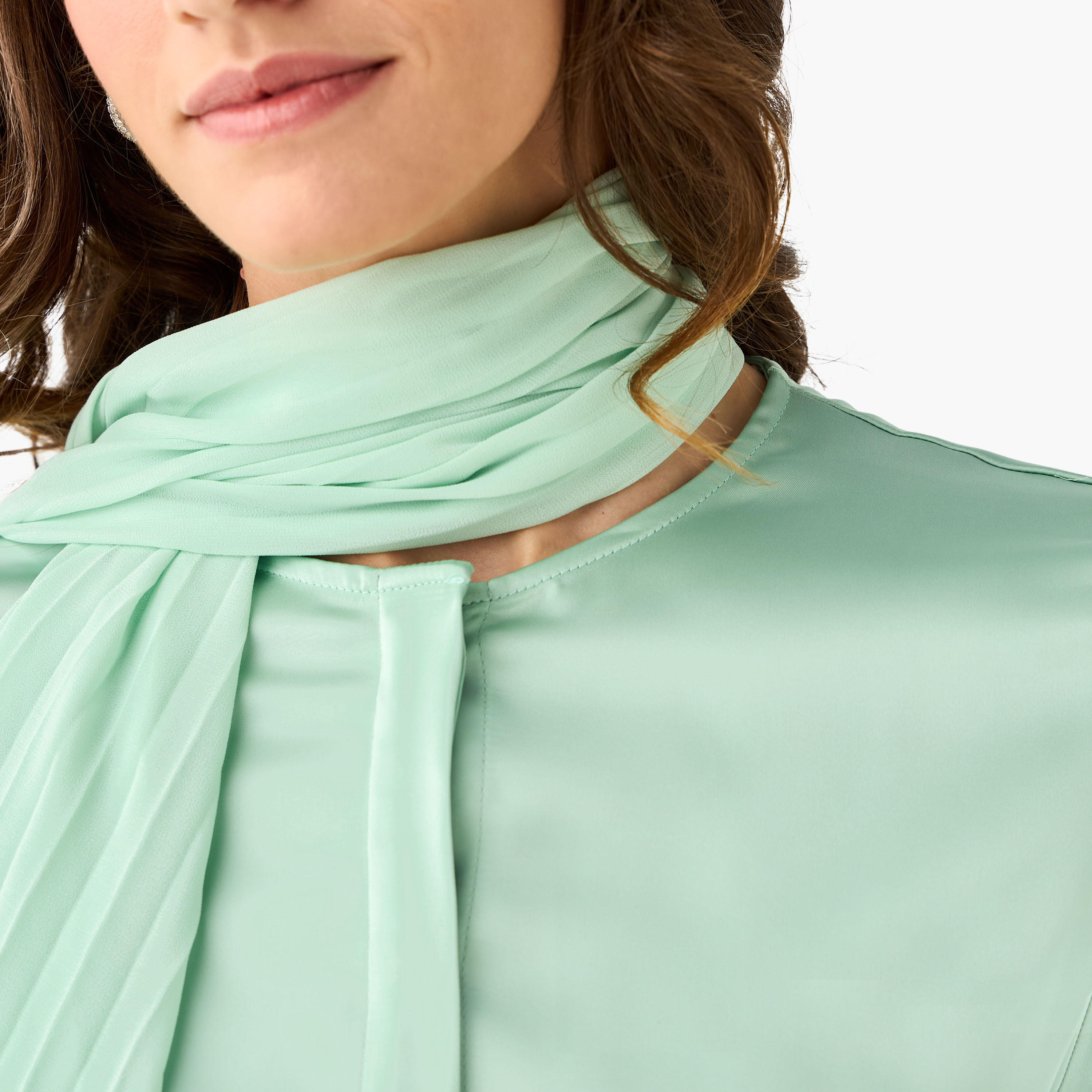 Regular Fit Shirt with Attached Scarf-women-clothing-shirtsandblouses-shirts-image-7