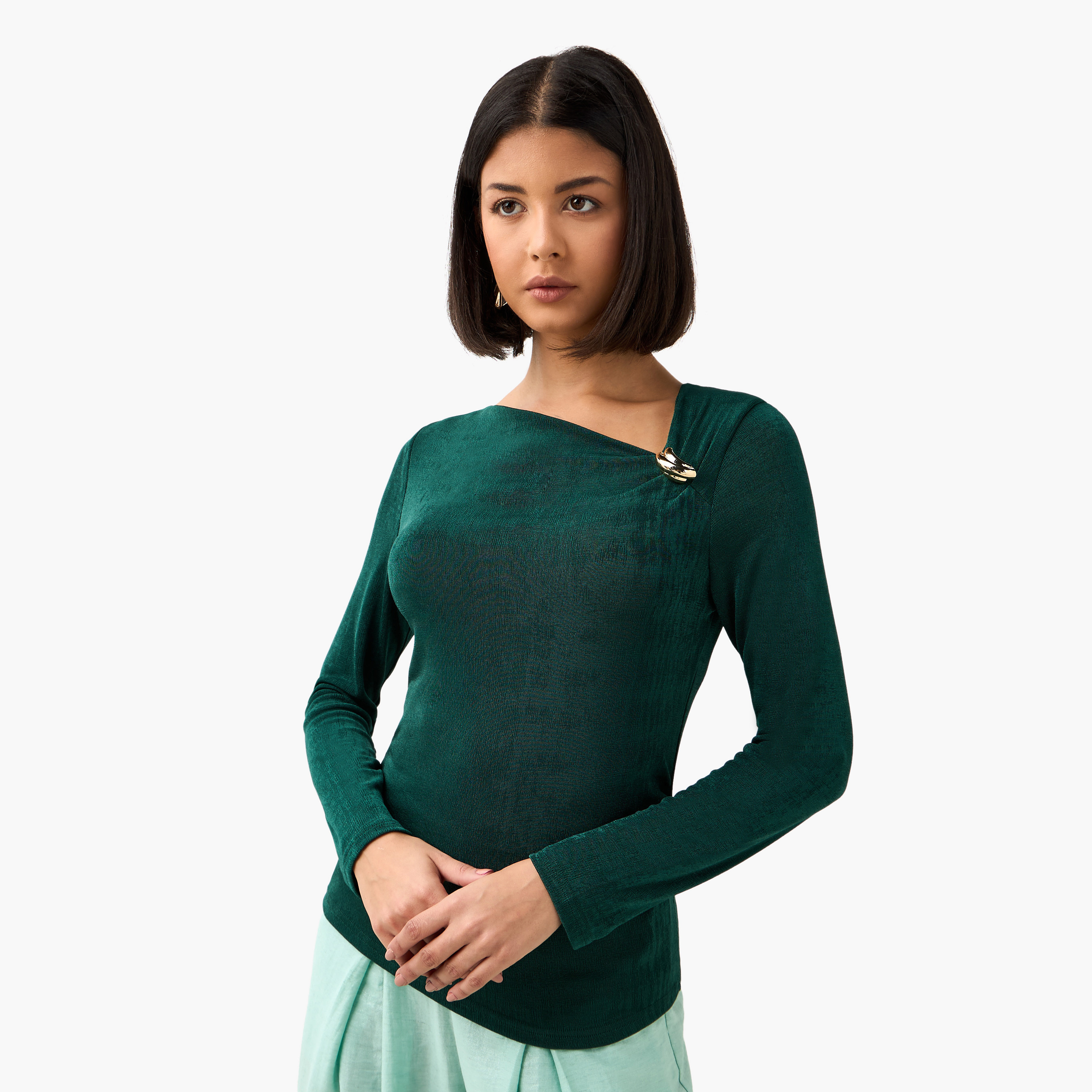 Slinky Knit Top with Metallic Trim-women-clothing-shirtsandblouses-blouses-image-8