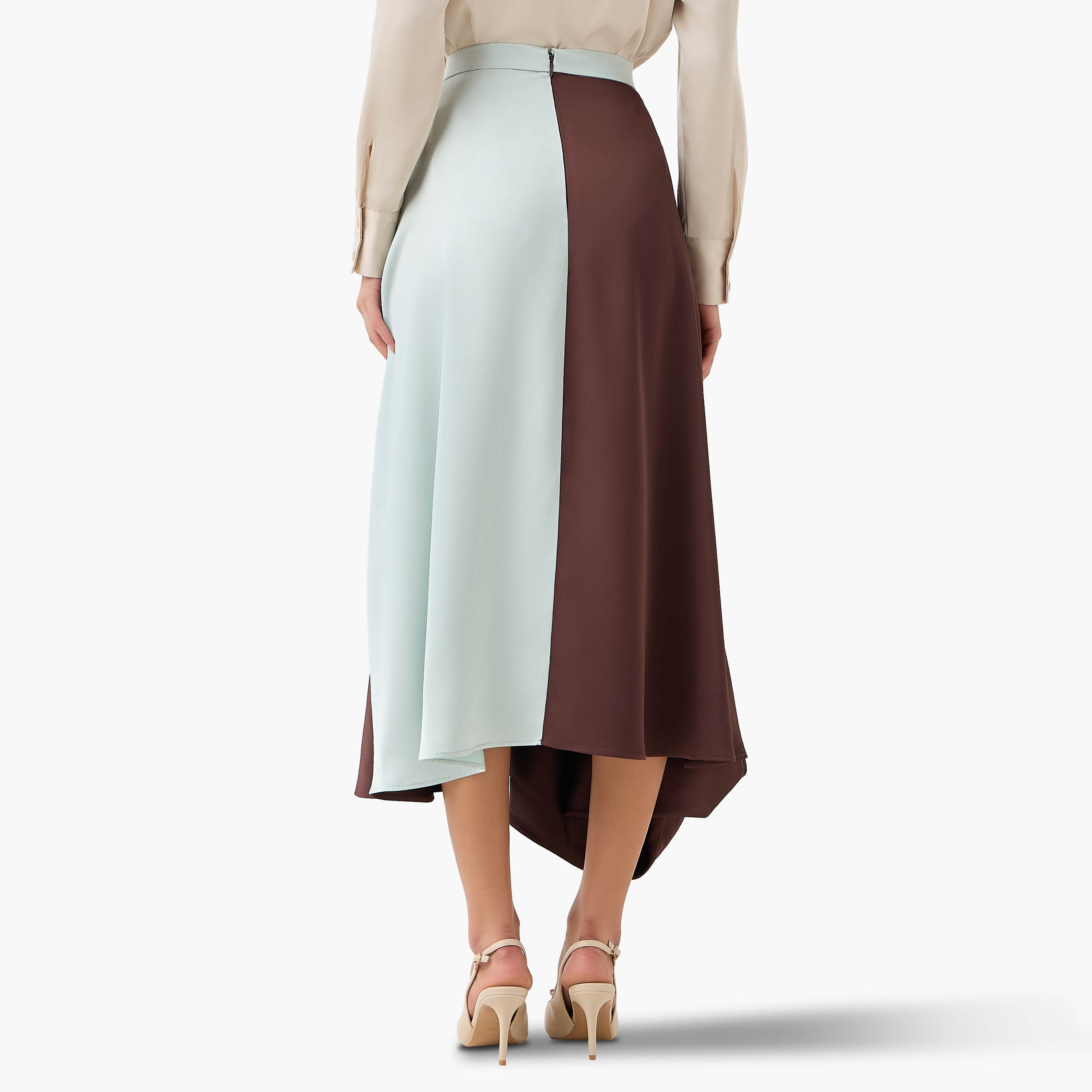 Midi Colourblock Flared A-line Skirt-women-clothing-bottoms-skirts-image-3