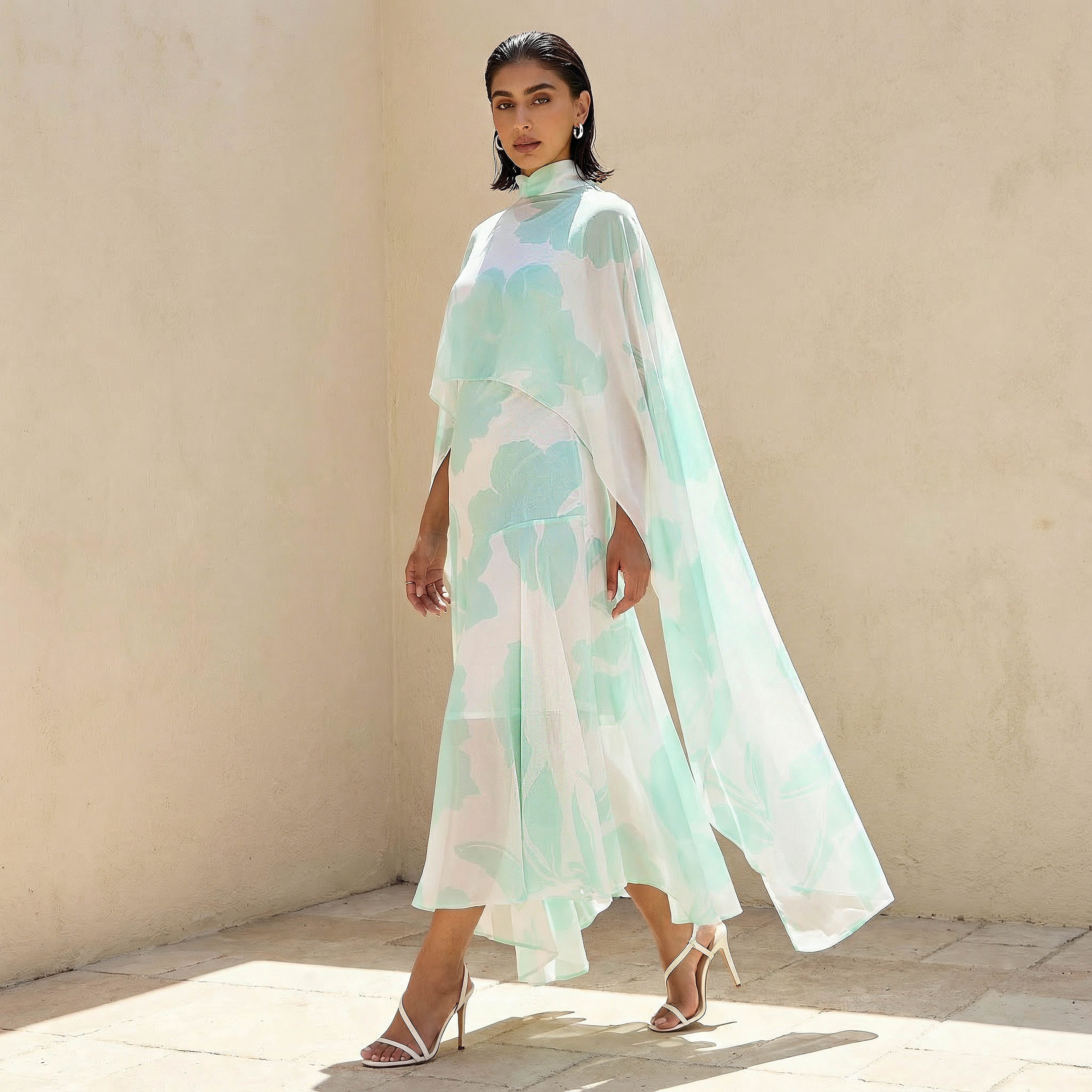 فستان ماكسي بطبقات وسترة كاب-women-clothing-dresses-image-1