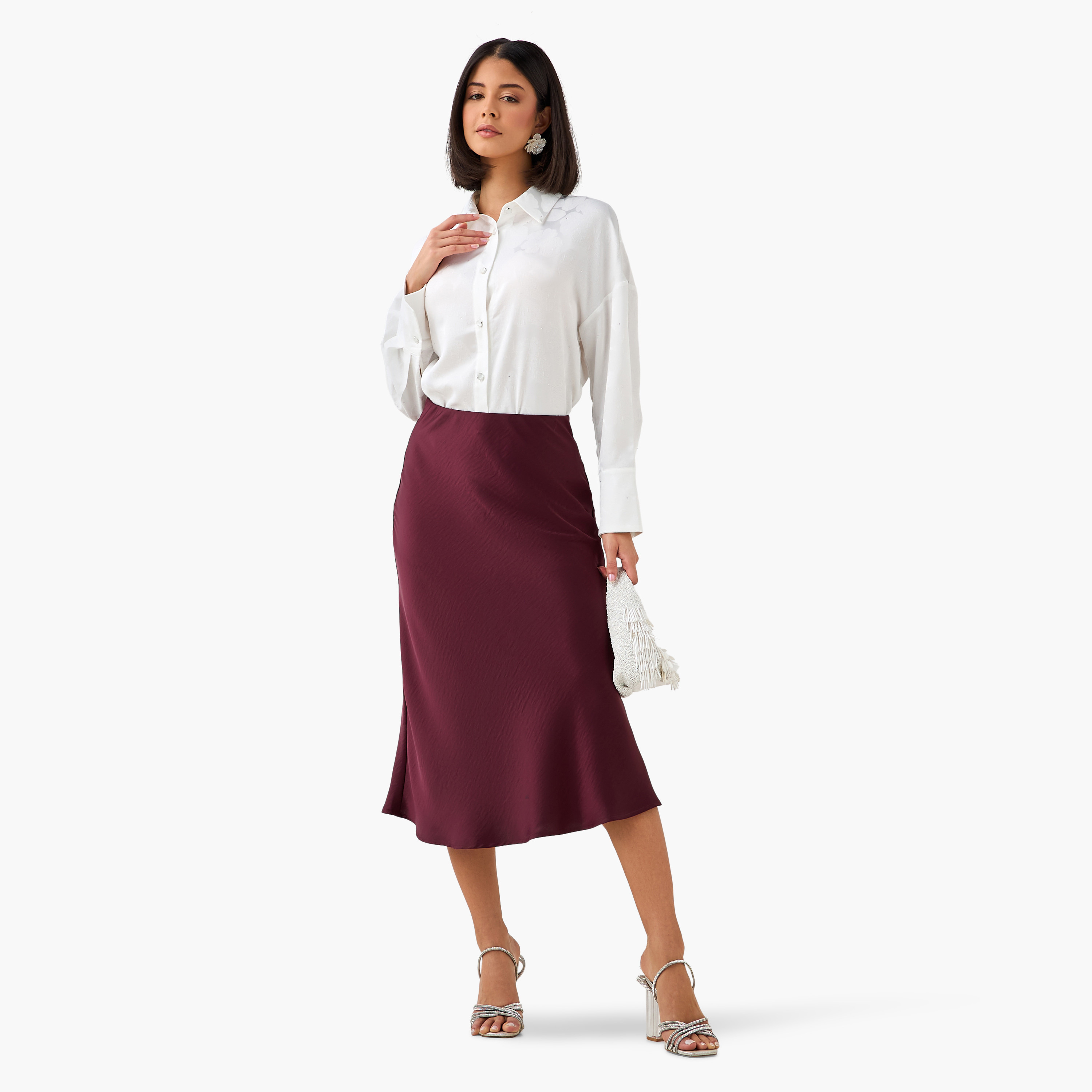 Regular Fit Shirt with Jacquard Texture-women-clothing-shirtsandblouses-shirts-image-3
