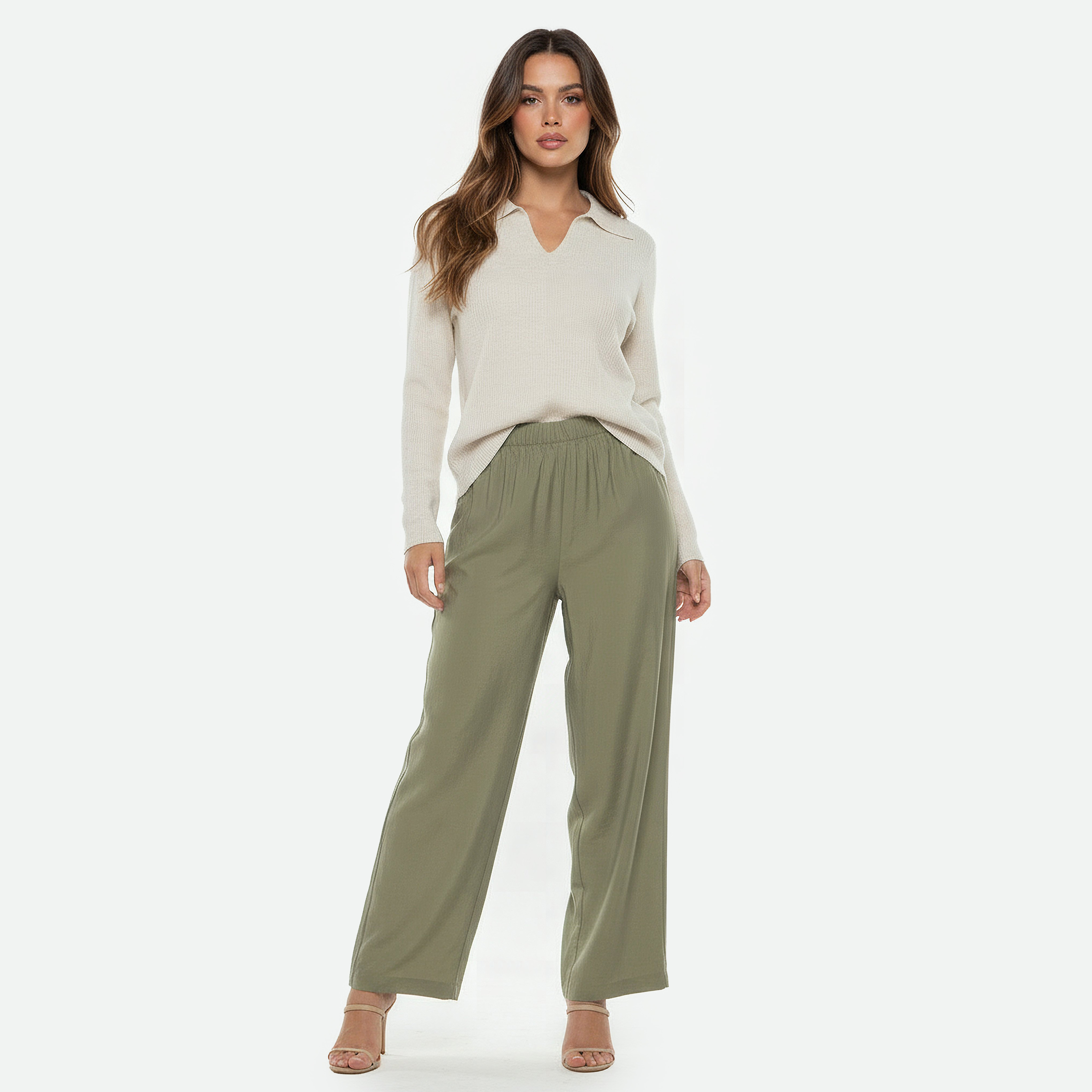 Relaxed Fit Elasticated Waist Pants-women-clothing-coordsets-image-5