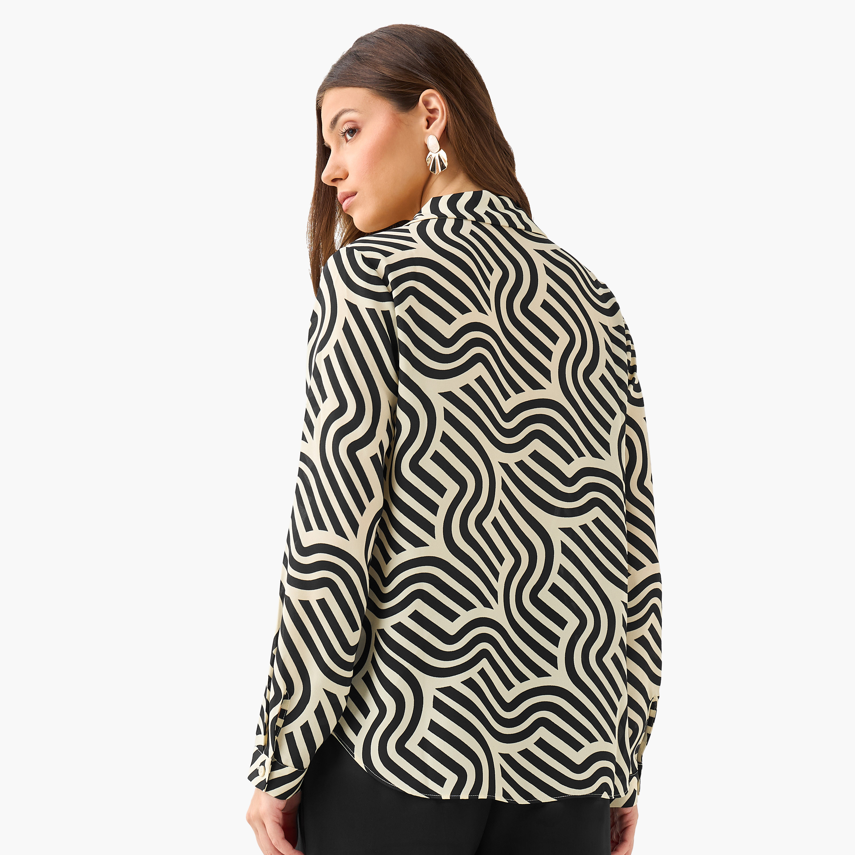 Abstract Print Shirt with Notch Collar-women-clothing-shirtsandblouses-shirts-image-5