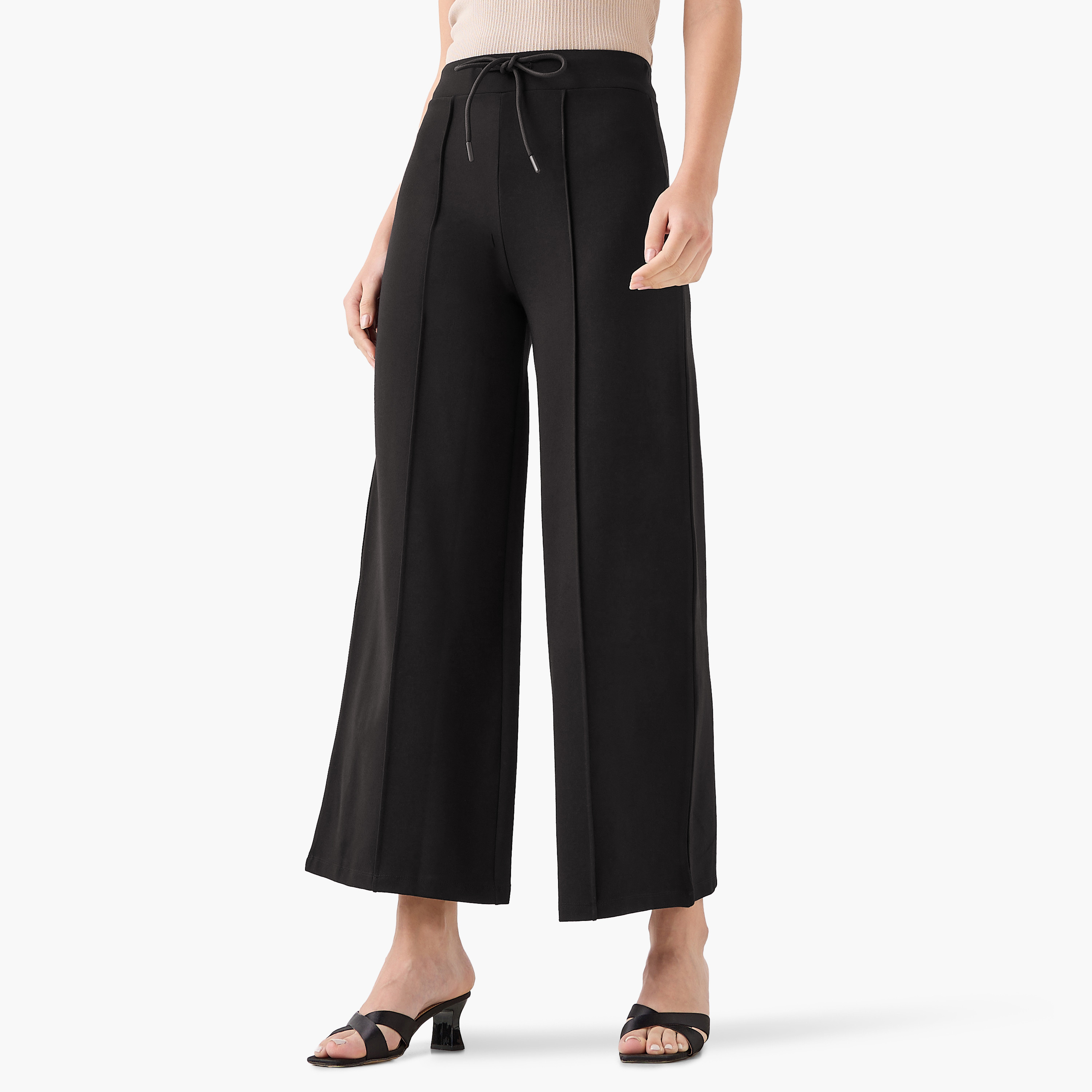 Drawstring Ponte Pants-women-clothing-bottoms-trousers-image-2