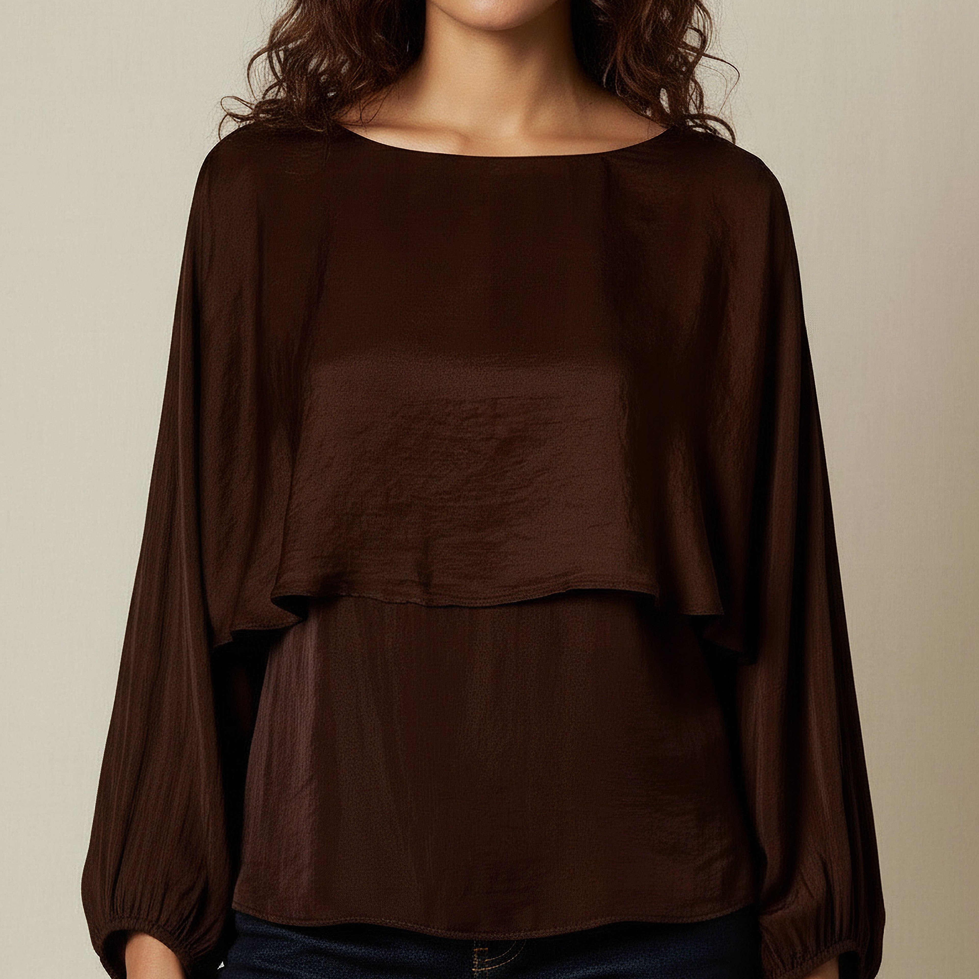 Regular Fit Layered Top with Boat Neck-women-clothing-shirtsandblouses-blouses-image-3