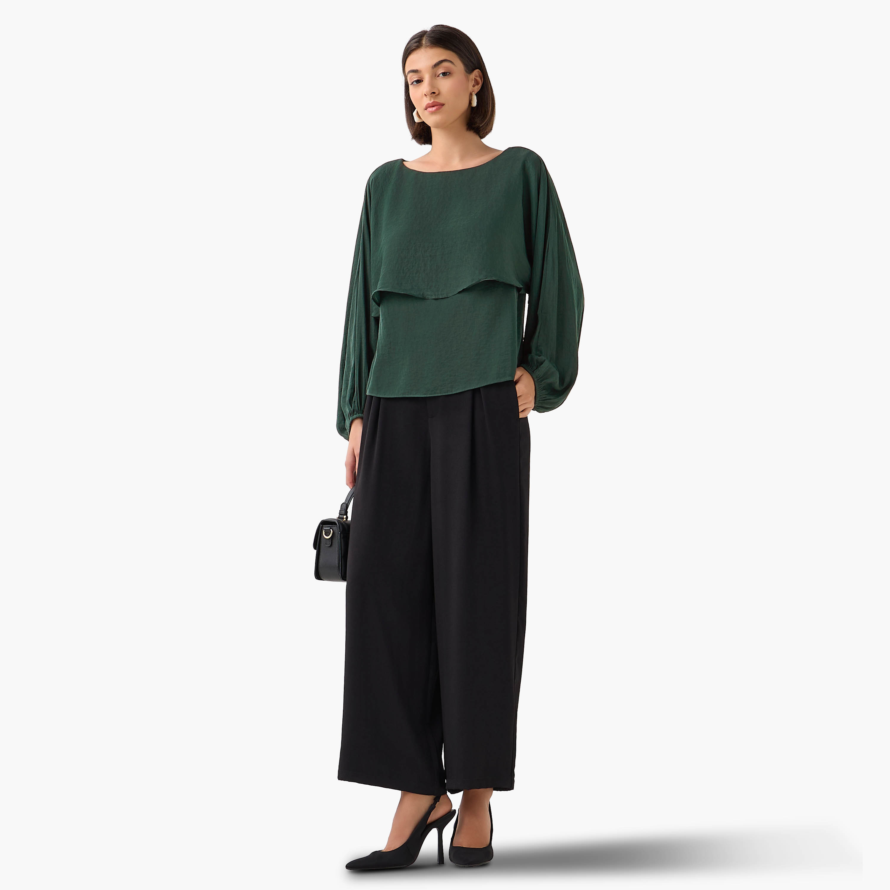 Regular Fit Layered Top with Boat Neck-women-clothing-shirtsandblouses-blouses-image-2