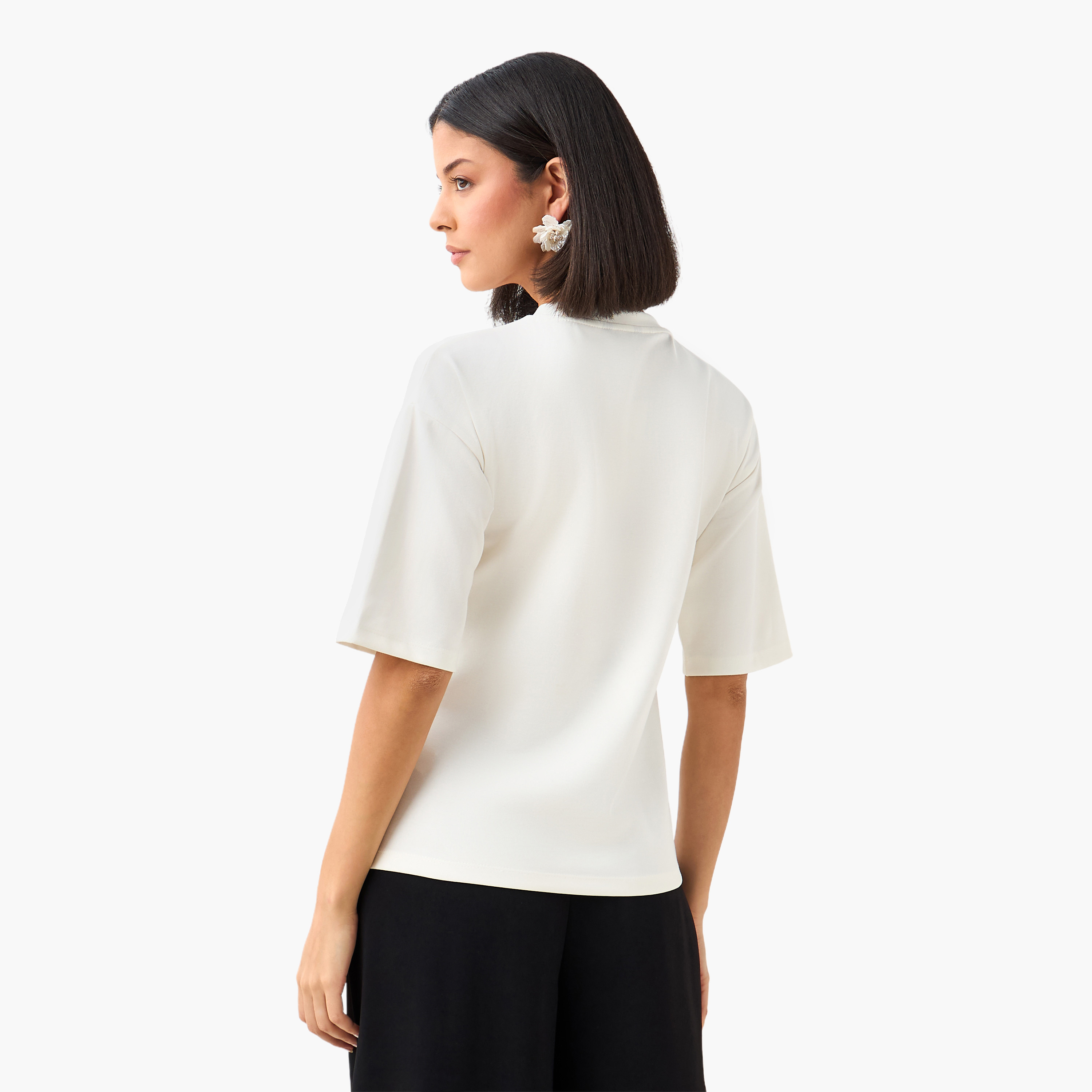Regular Fit T-shirt with Embellishment-women-clothing-tshirts-image-4