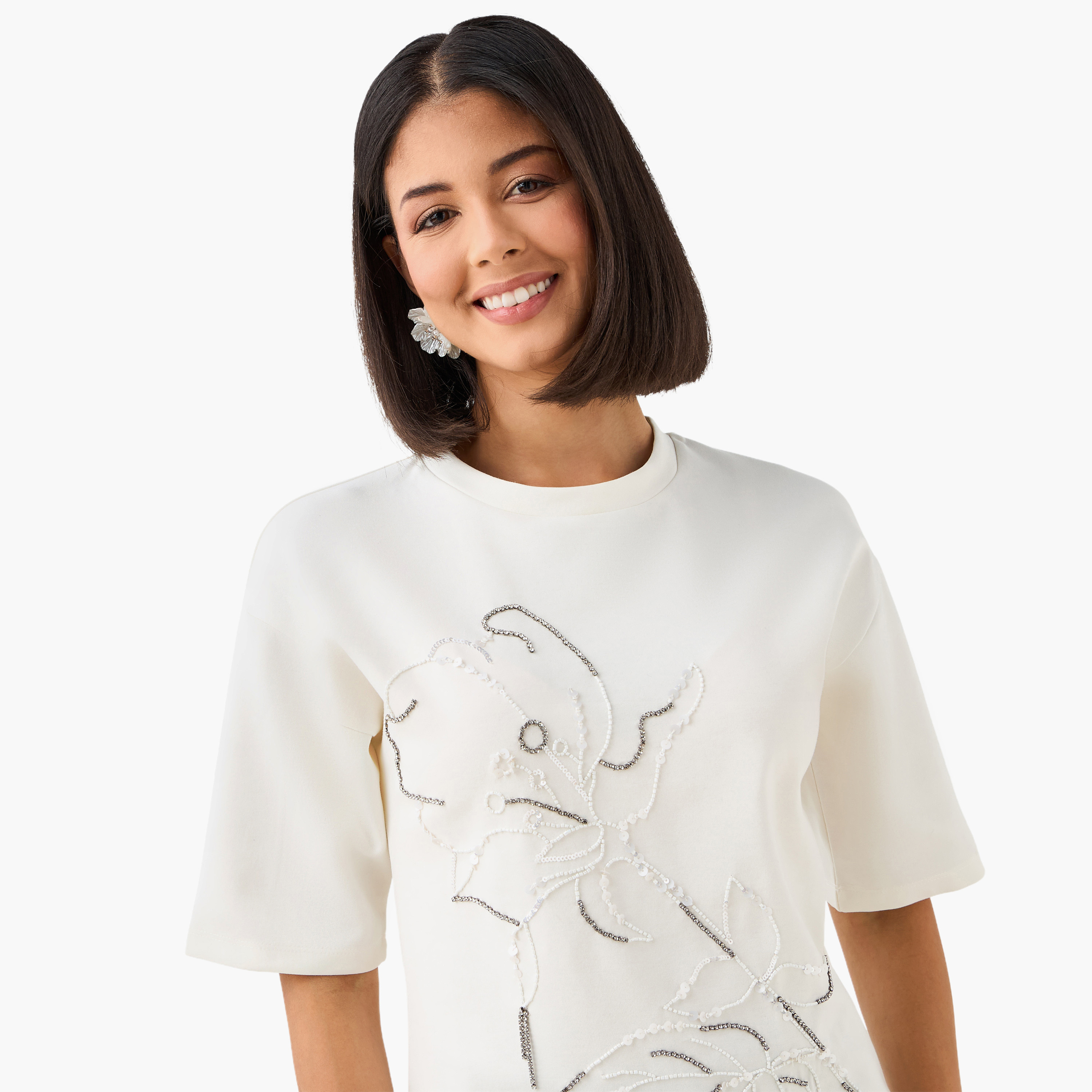 Regular Fit T-shirt with Embellishment-women-clothing-tshirts-image-5