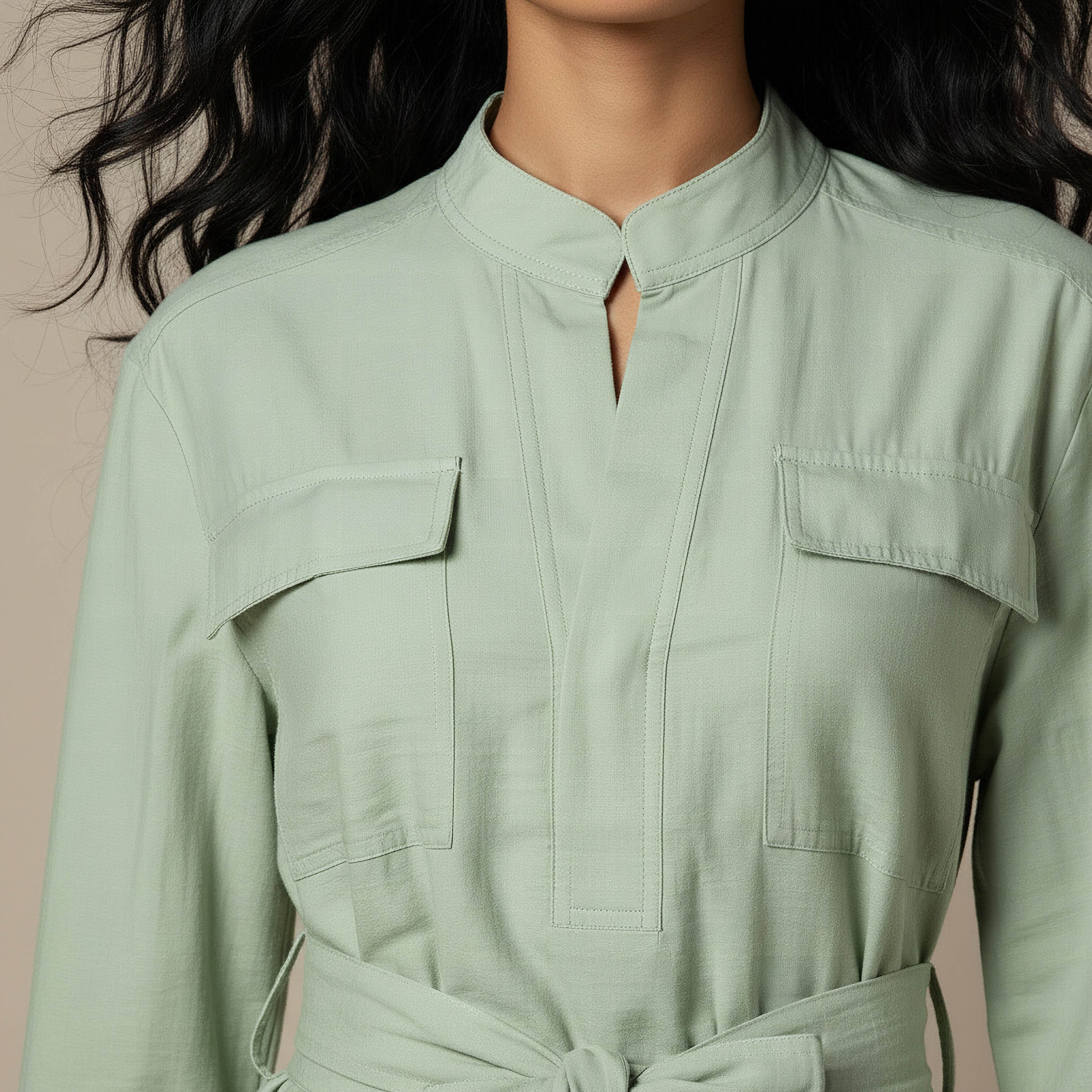 A-line Midi Dress with Belt-women-clothing-dresses-image-4