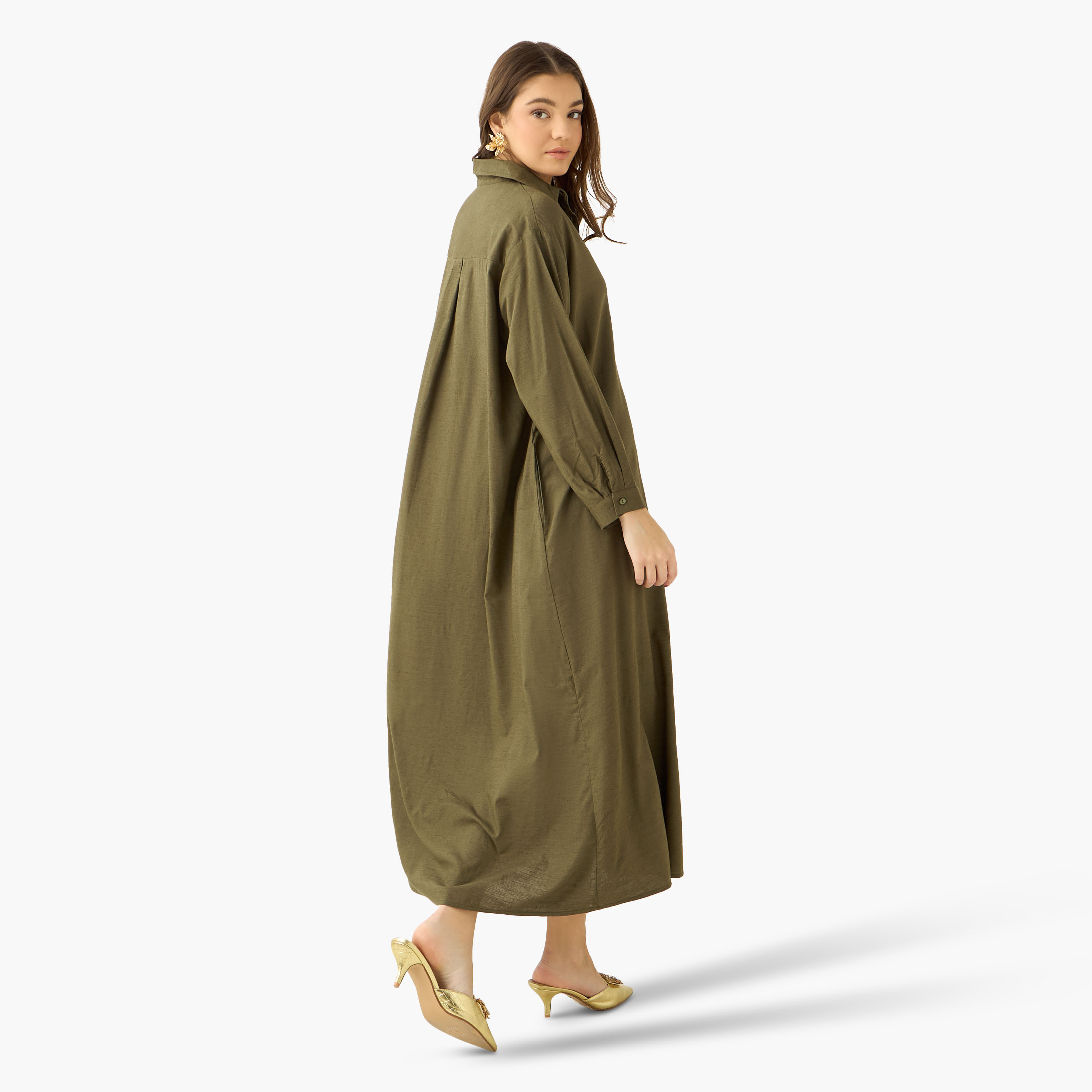 Maxi Shirt Dress with Floral Applique-women-clothing-dresses-image-4
