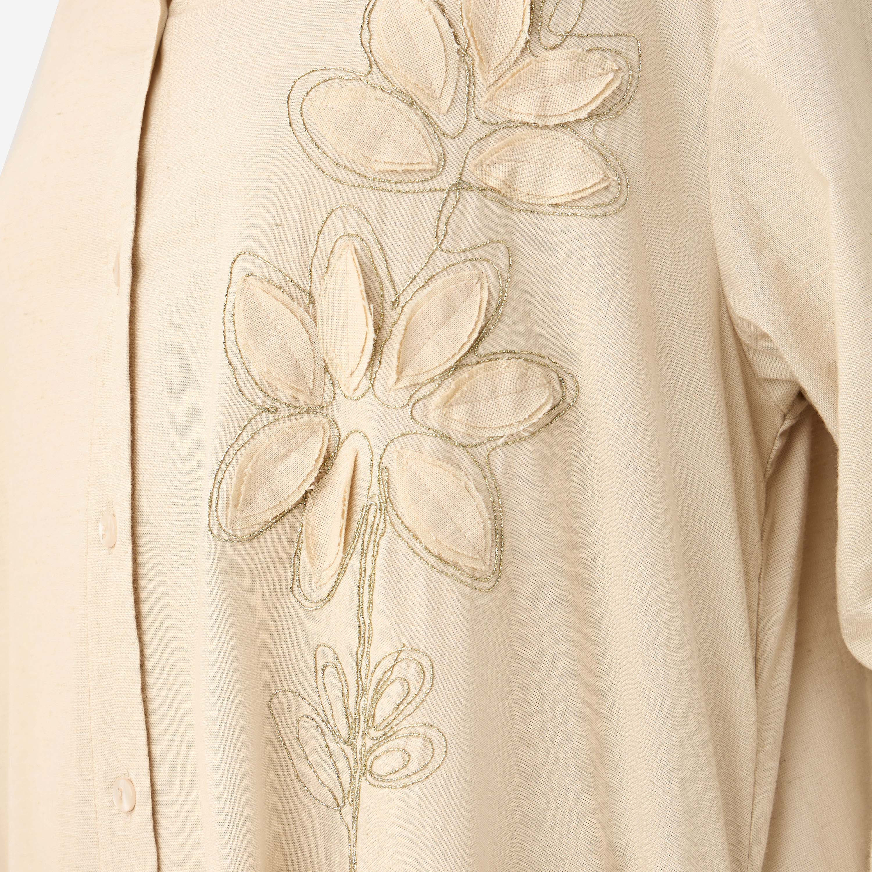 Maxi Shirt Dress with Floral Applique-women-clothing-dresses-image-2