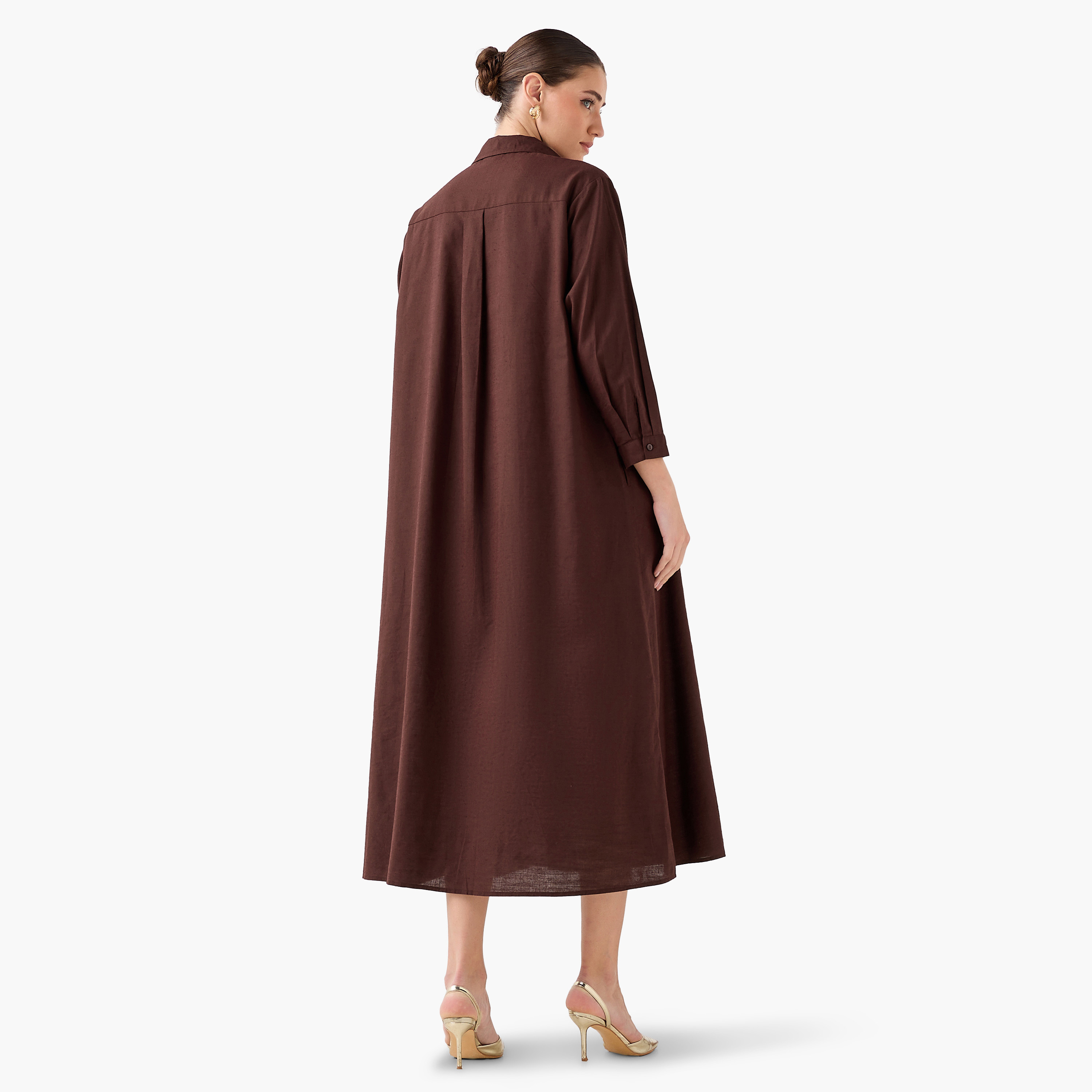 Maxi Shirt Dress with Floral Applique-women-clothing-dresses-image-7