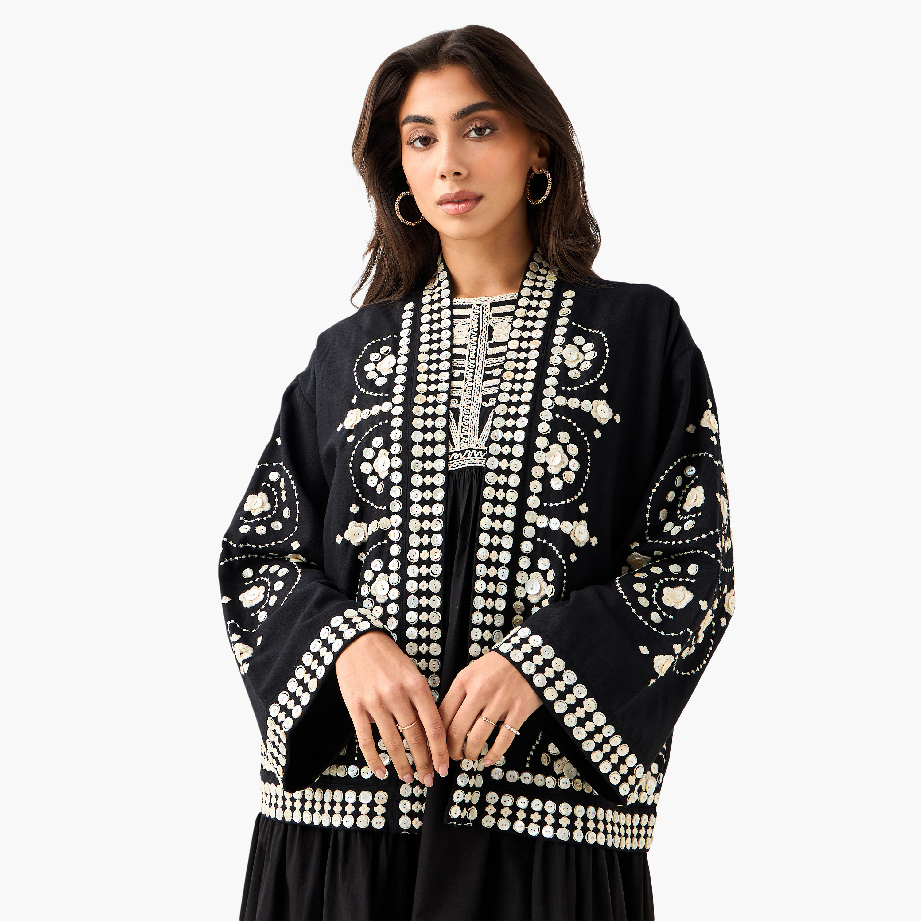 Embroidered Open Front Shrug-women-clothing-shirtsandblouses-blouses-image-2