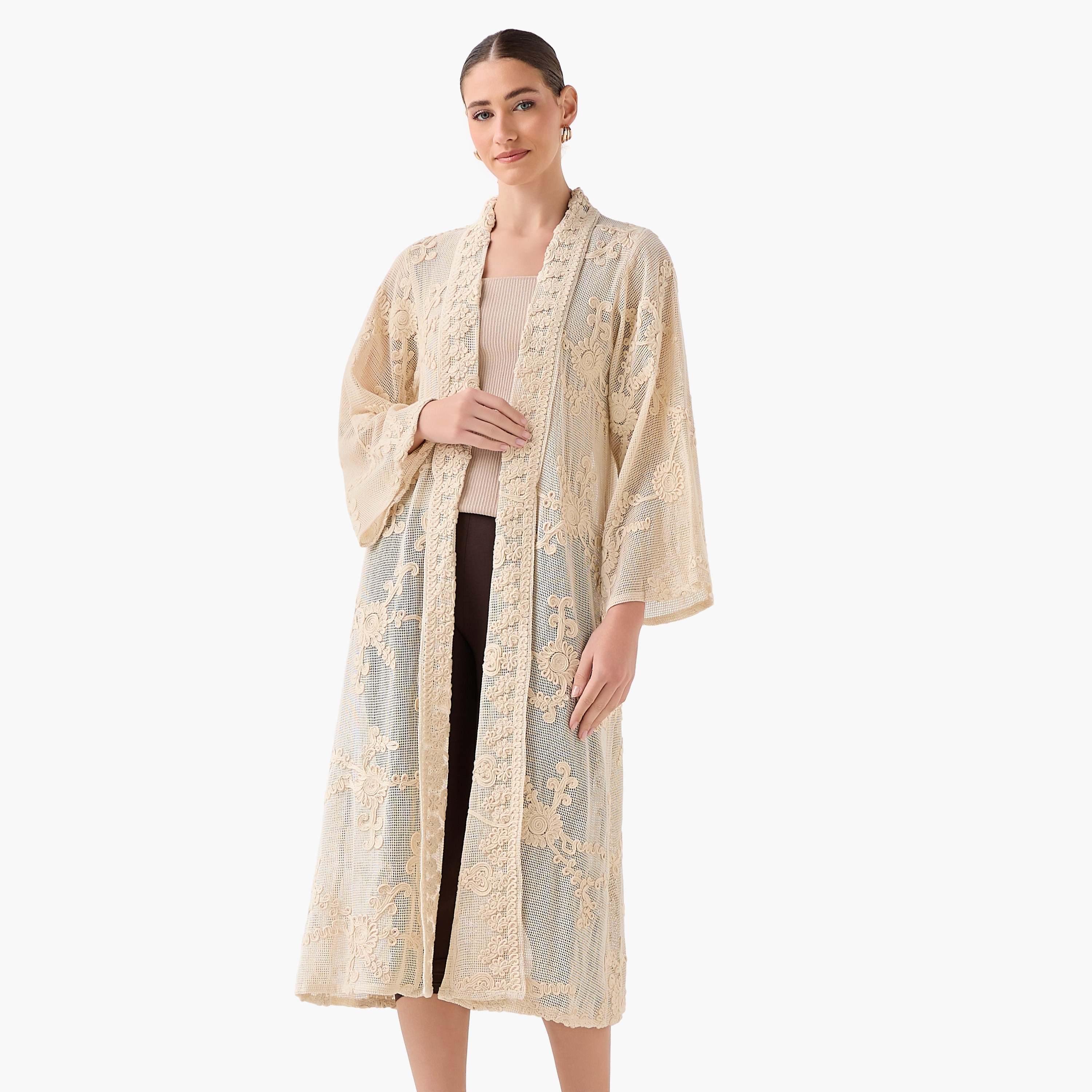 سترة شروج شبكية دانتيل زهور بمقدمة مفتوحة-women-clothing-shirtsandblouses-blouses-image-4
