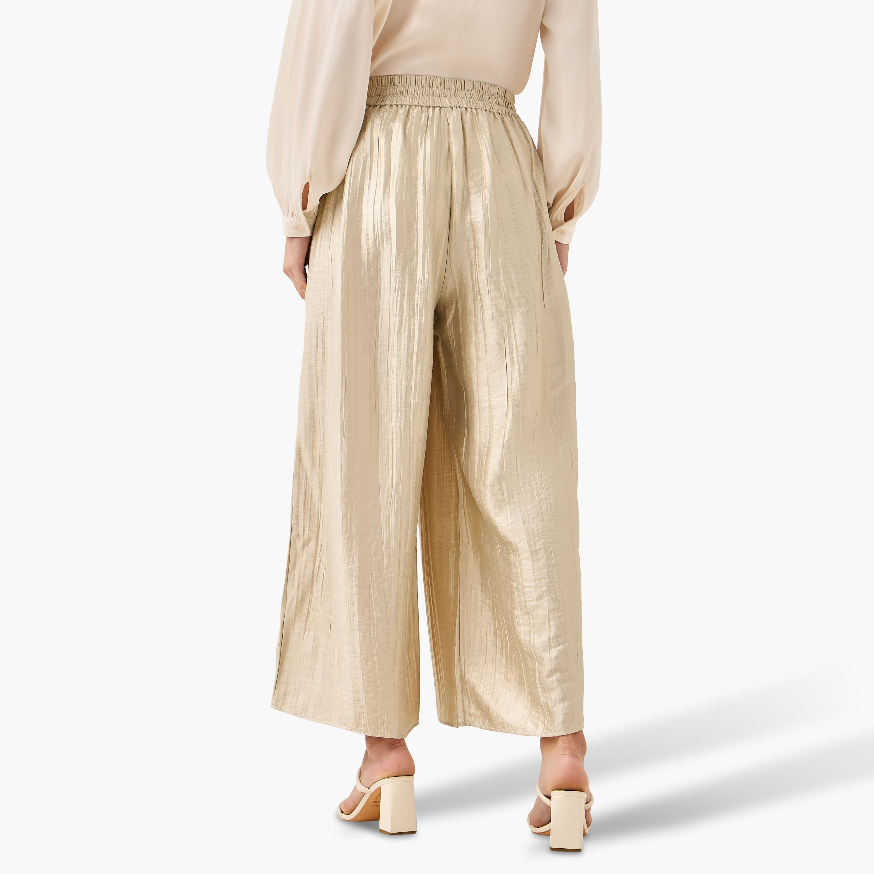 Wide Leg Half Elastic Waist Crinkled Pants-women-clothing-bottoms-trousers-image-6