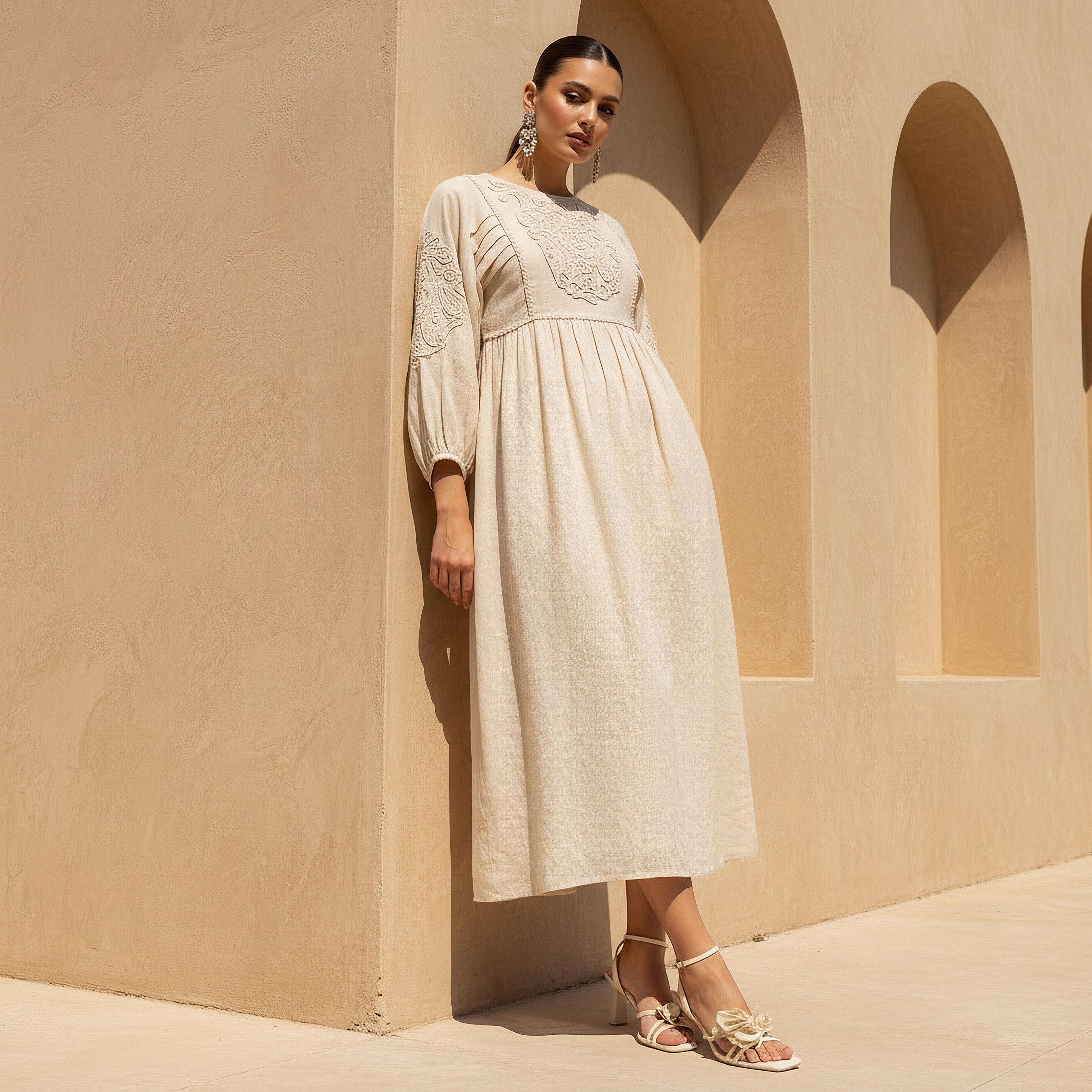 A-line Maxi Dress with Pearl Embellishments-women-clothing-dresses-image-1