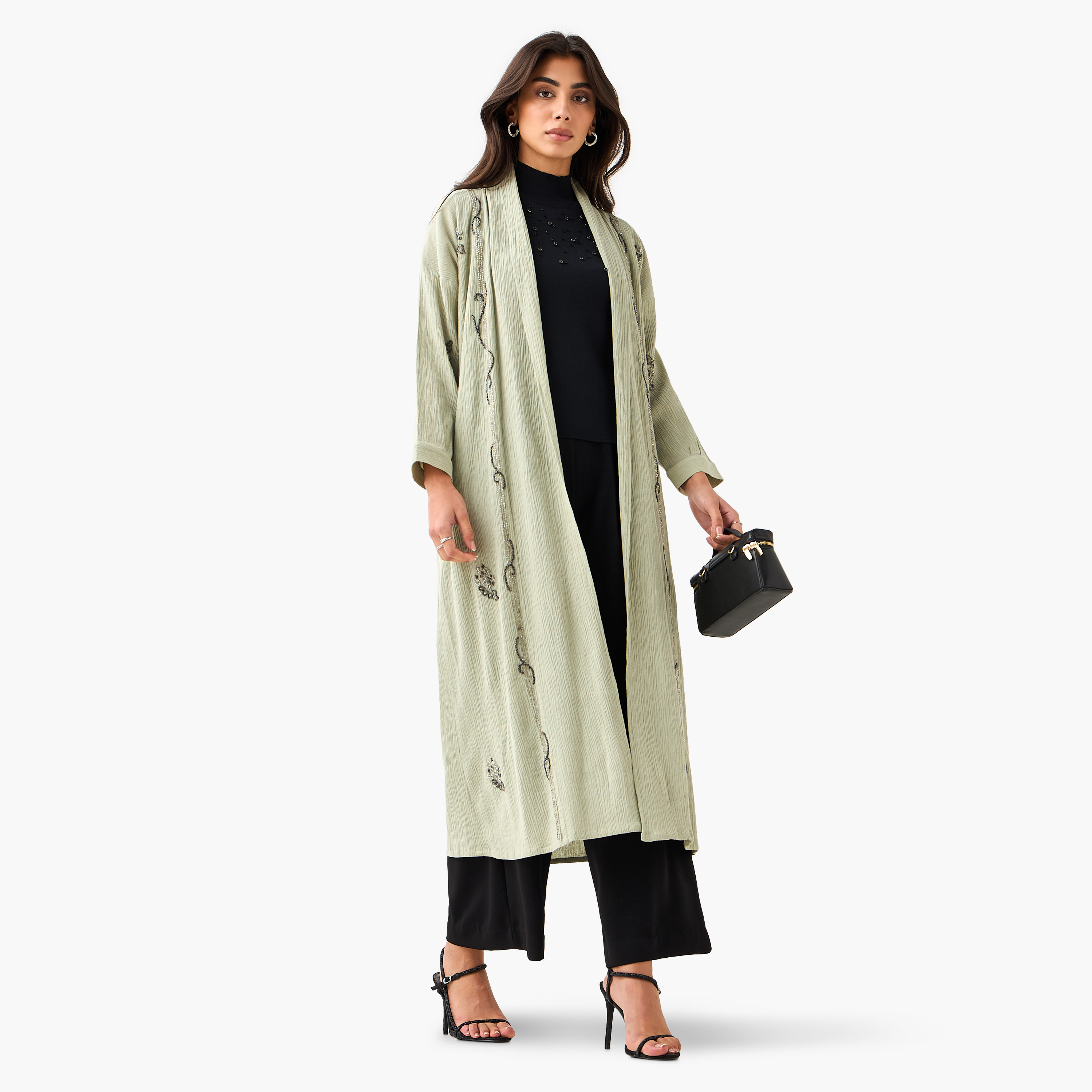 Viscose Open Front Shrug with Bead Embellishment-women-clothing-coordsets-image-3