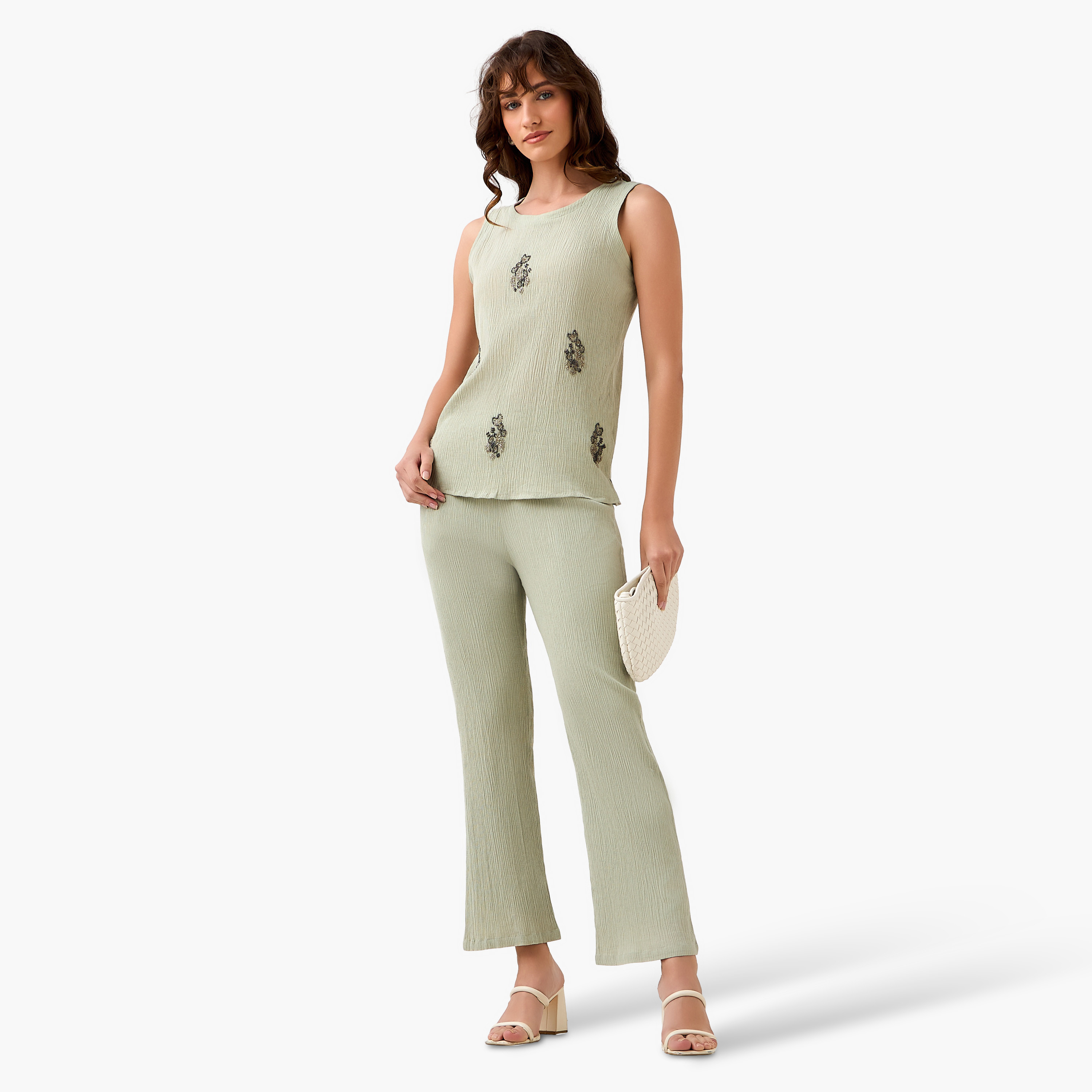 Regular Fit Top with Embellishment-women-clothing-coordsets-image-4