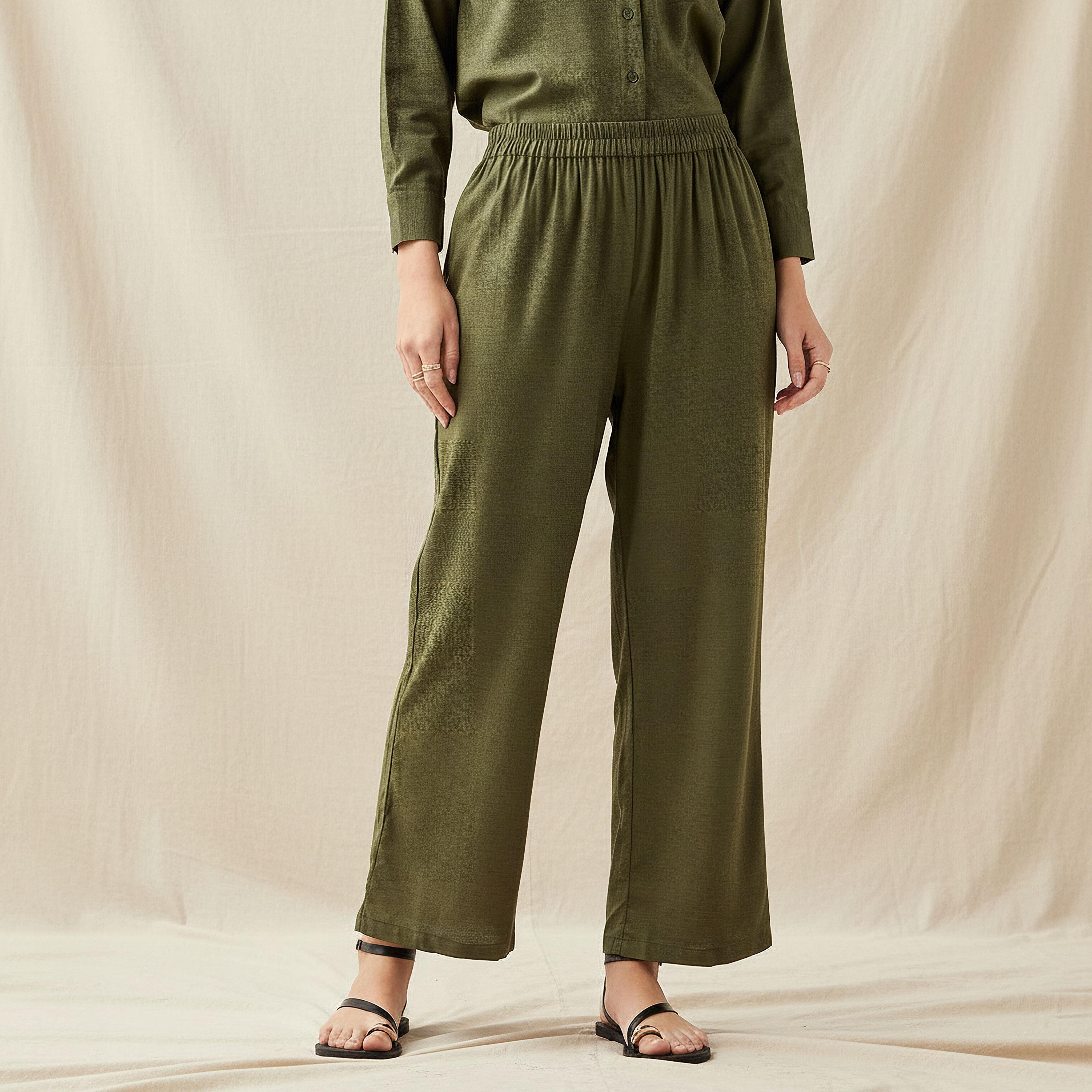 Wide Leg Flexi Waist Pants-women-clothing-coordsets-image-1