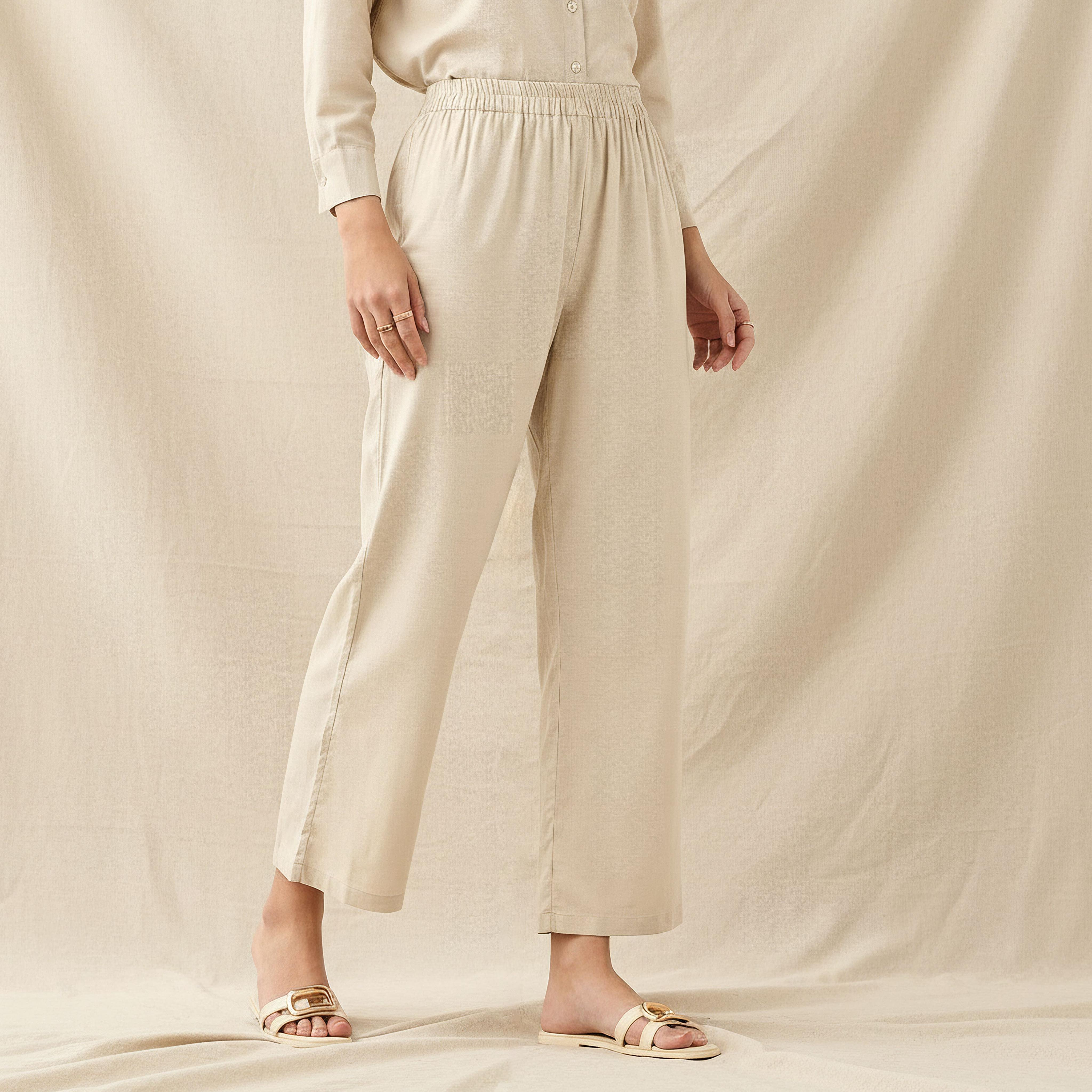 Wide Leg Flexi Waist Pants-women-clothing-coordsets-image-1