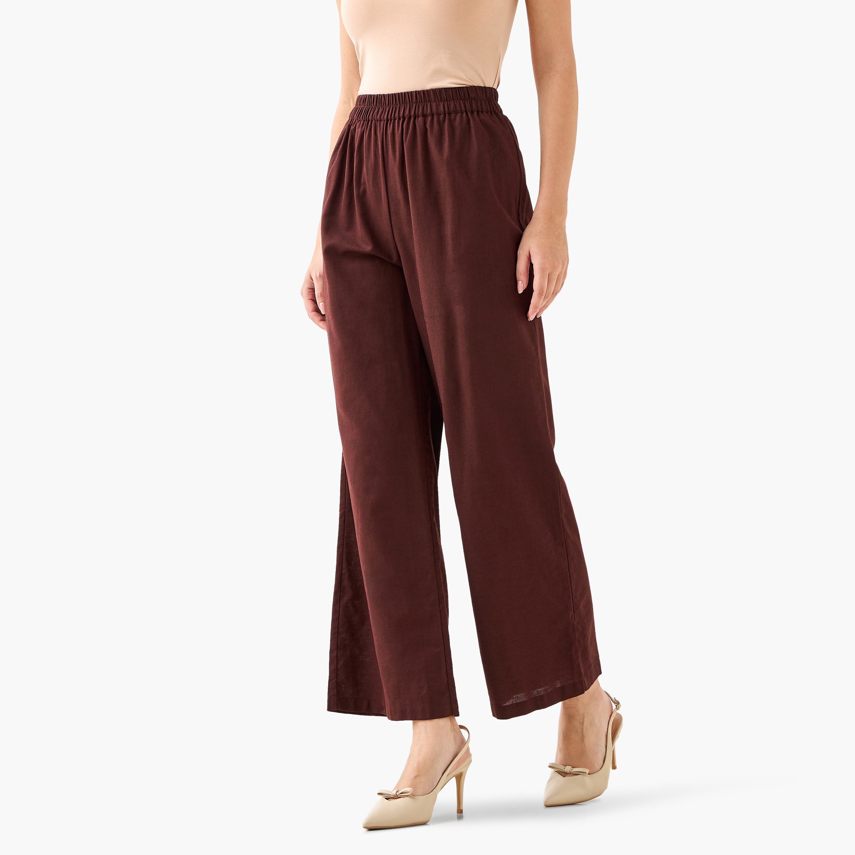 Wide Leg Flexi Waist Pants-women-clothing-coordsets-image-2