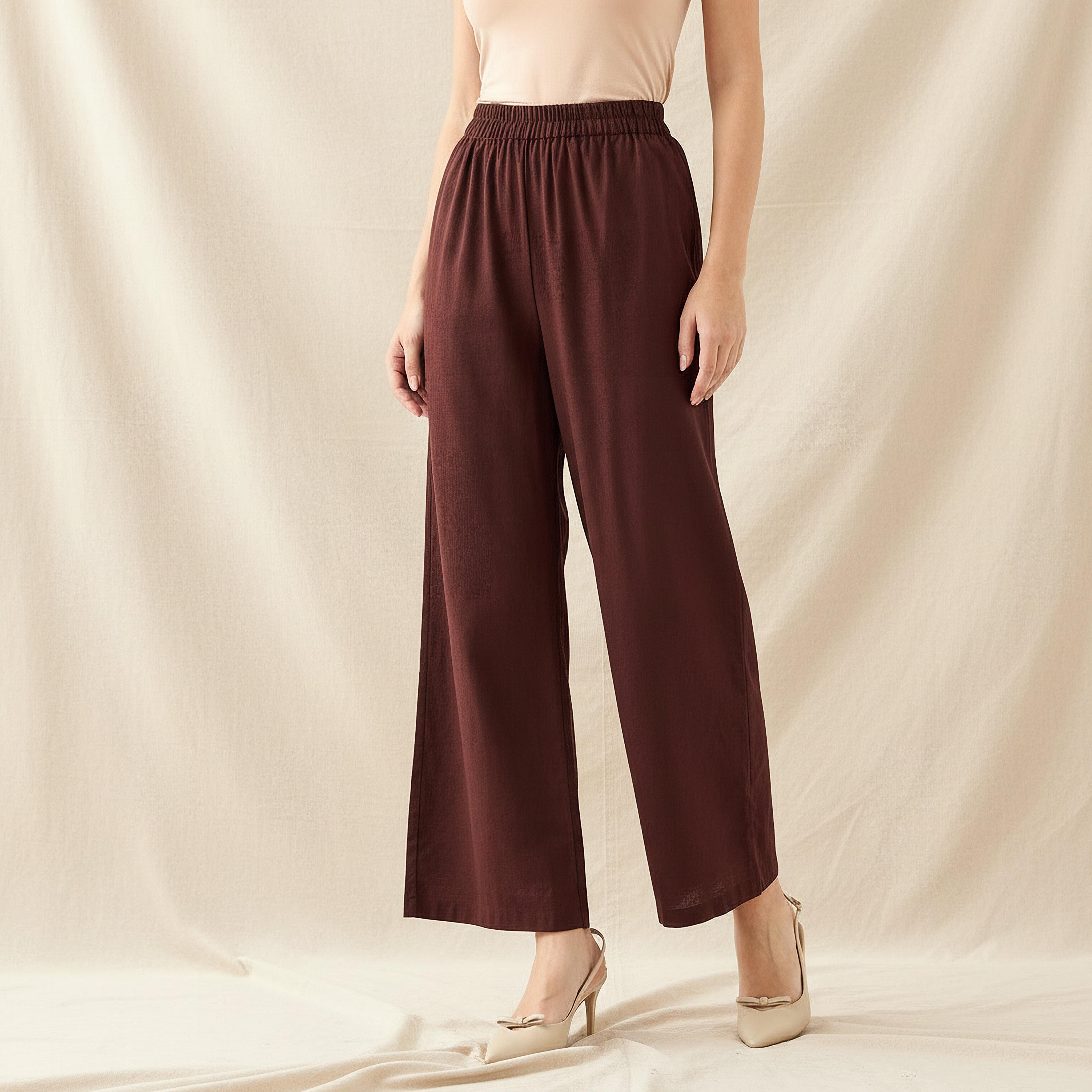 Wide Leg Flexi Waist Pants-women-clothing-coordsets-image-1