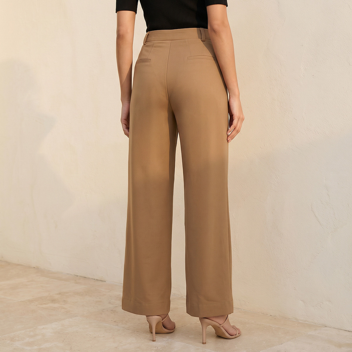 بنطلون كامل الطول بقصة مستقيمة من سبلاش سمارت-women-clothing-bottoms-trousers-image-4