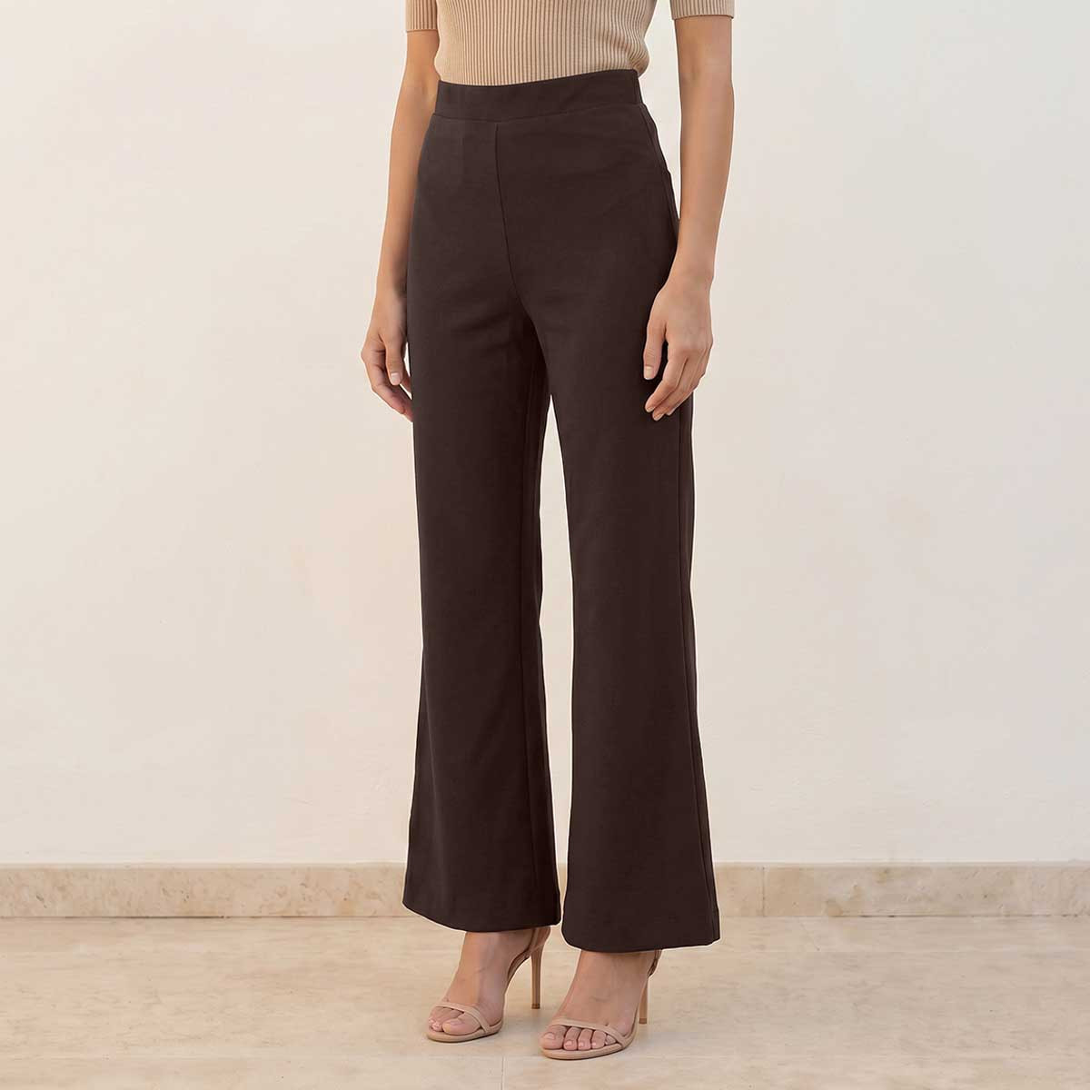 Splash Smart Elasticated Full Length Bootleg Pants-women-clothing-bottoms-trousers-image-1