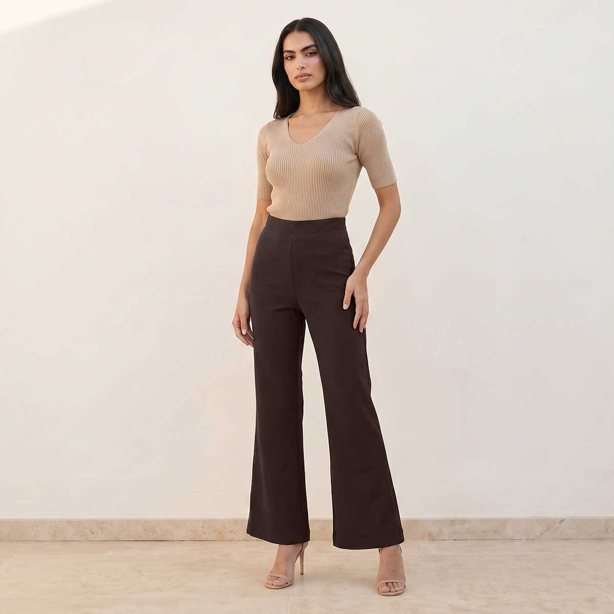 Splash Smart Elasticated Full Length Bootleg Pants-women-clothing-bottoms-trousers-image-3