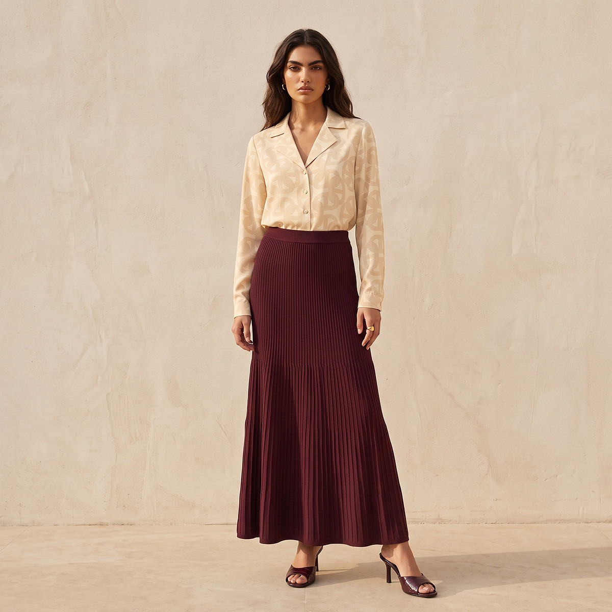 Splash Smart Regular Fit High-Low Shirt with Notch Collar-women-clothing-shirtsandblouses-shirts-image-2