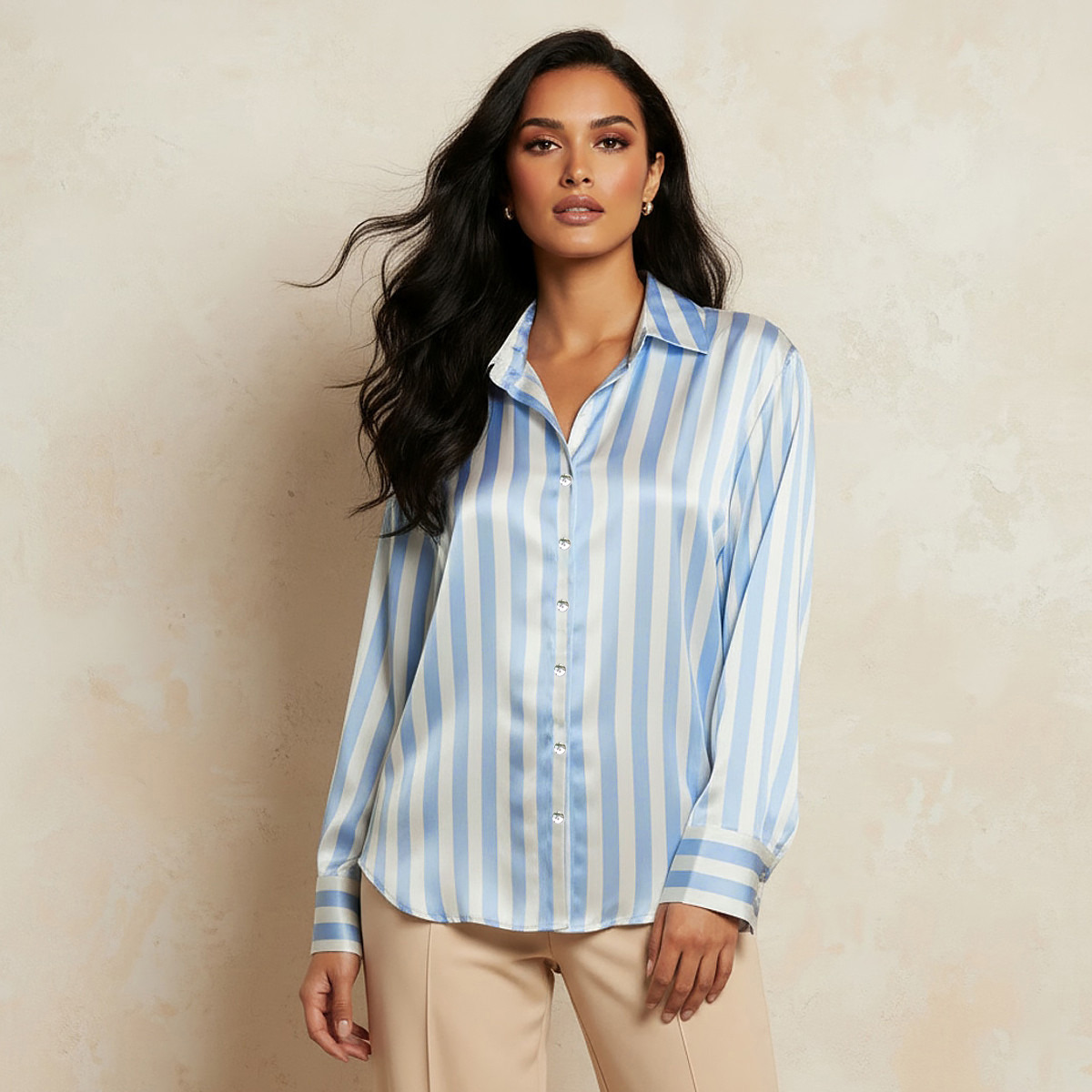 Splash Smart Satin Shirt with Stripes-women-clothing-shirtsandblouses-shirts-image-1