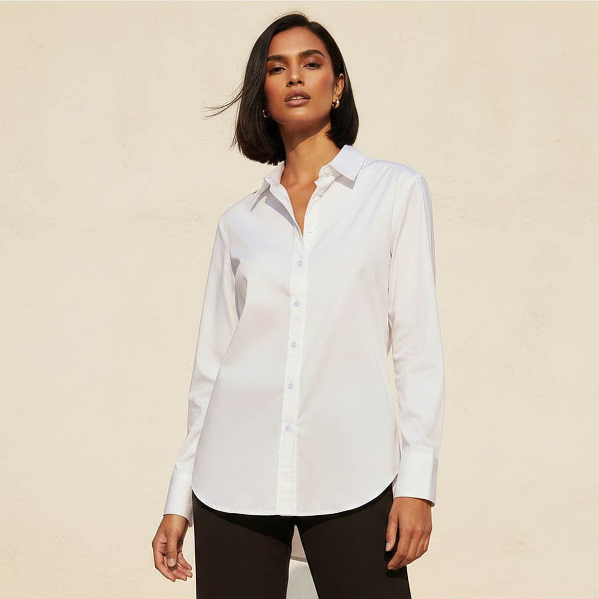Shirt with High Low Hem-women-clothing-shirtsandblouses-shirts-image-1