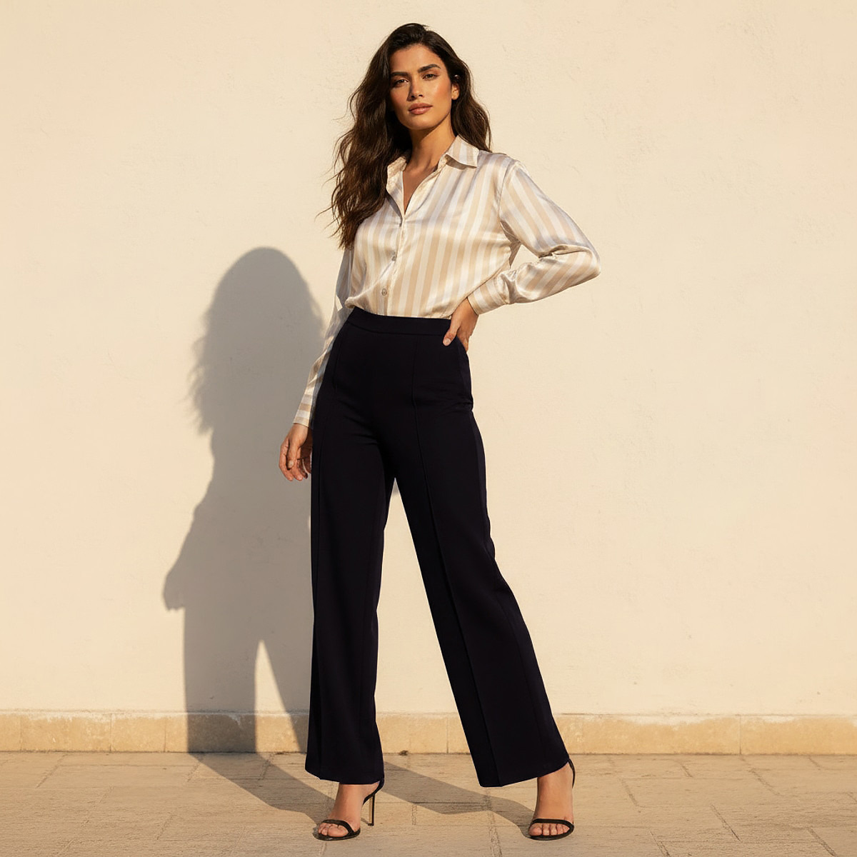 Splash Smart Straight Fit Crease Design Pants-women-clothing-bottoms-trousers-image-3