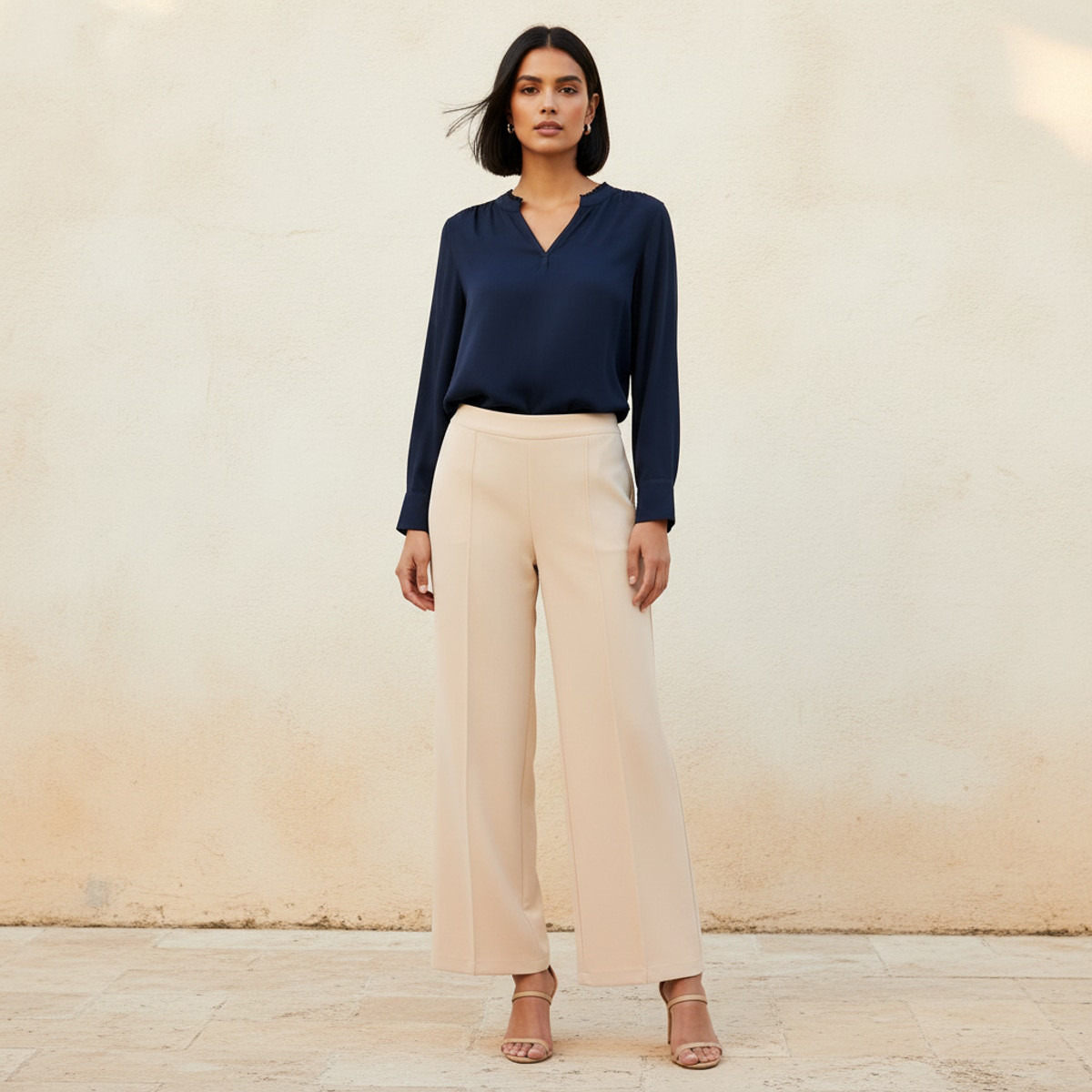 Splash Smart Straight Fit Crease Design Pants-women-clothing-bottoms-trousers-image-3