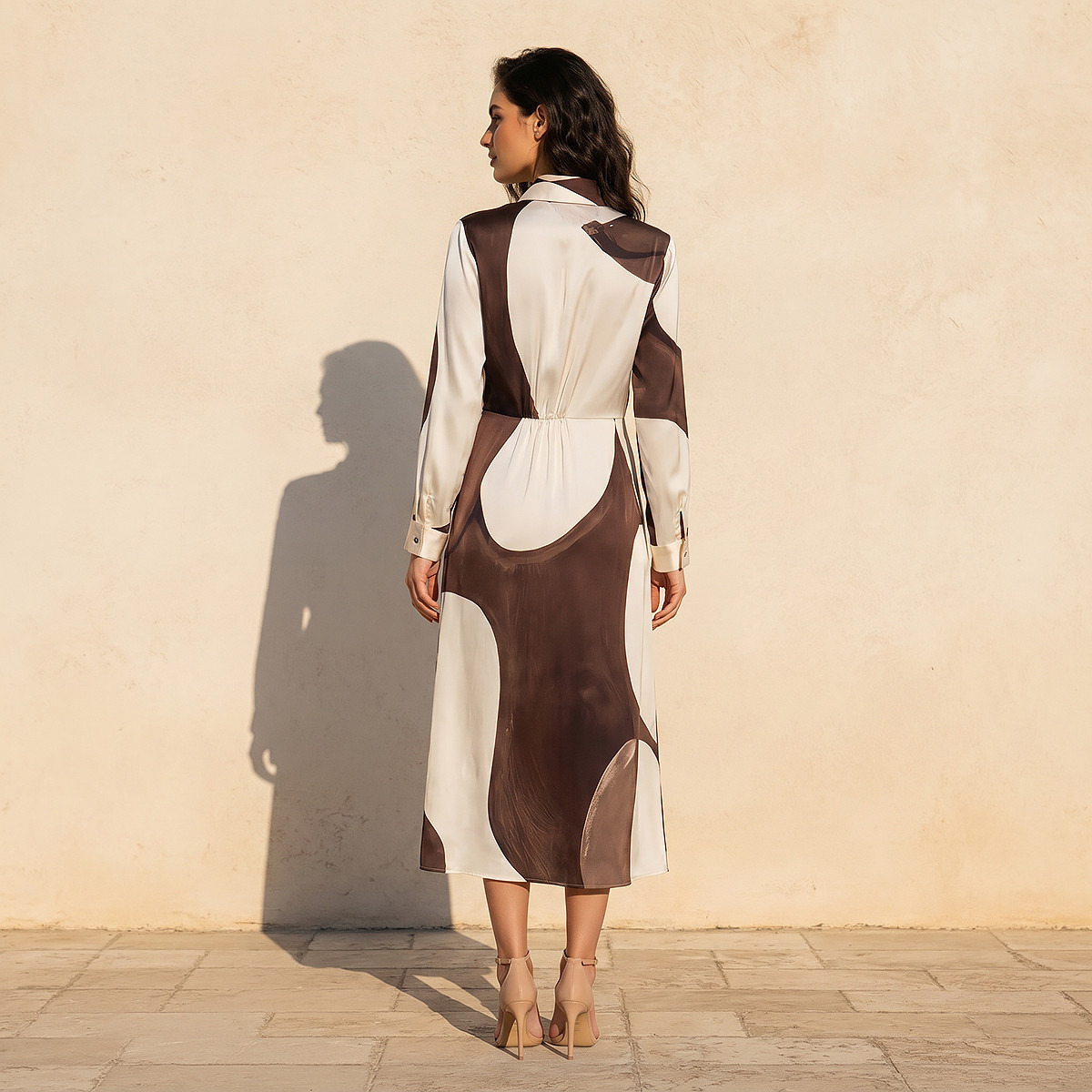 فستان قميص ملفوف بأربطة وطبعات للنساء-women-clothing-dresses-image-3