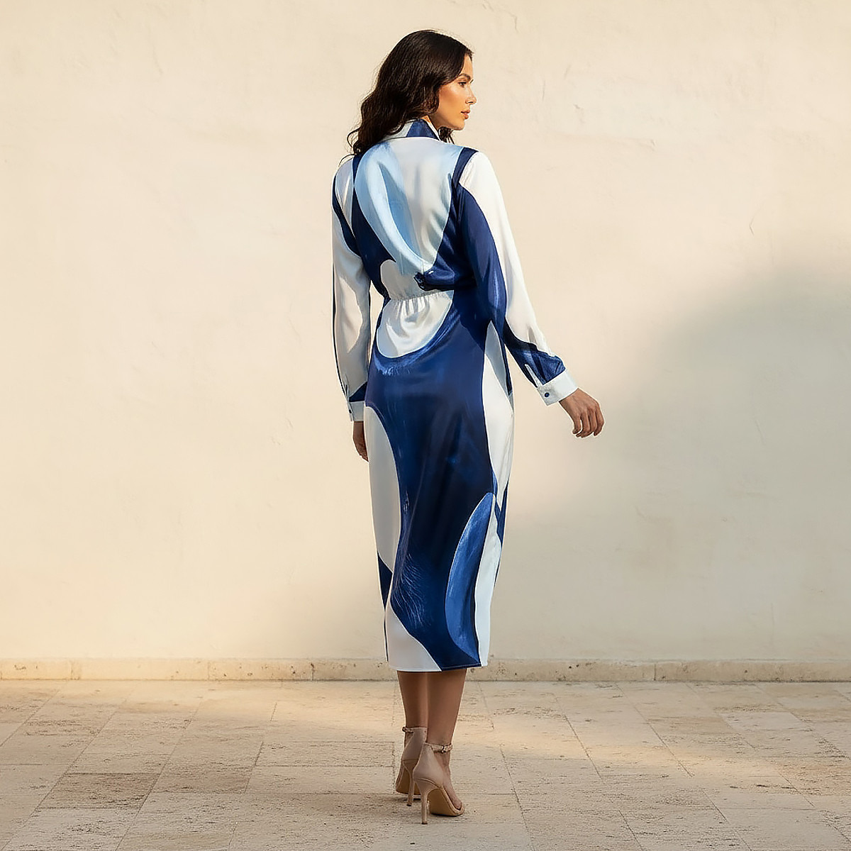 فستان قميص ملفوف بأربطة وطبعات للنساء-women-clothing-dresses-image-4