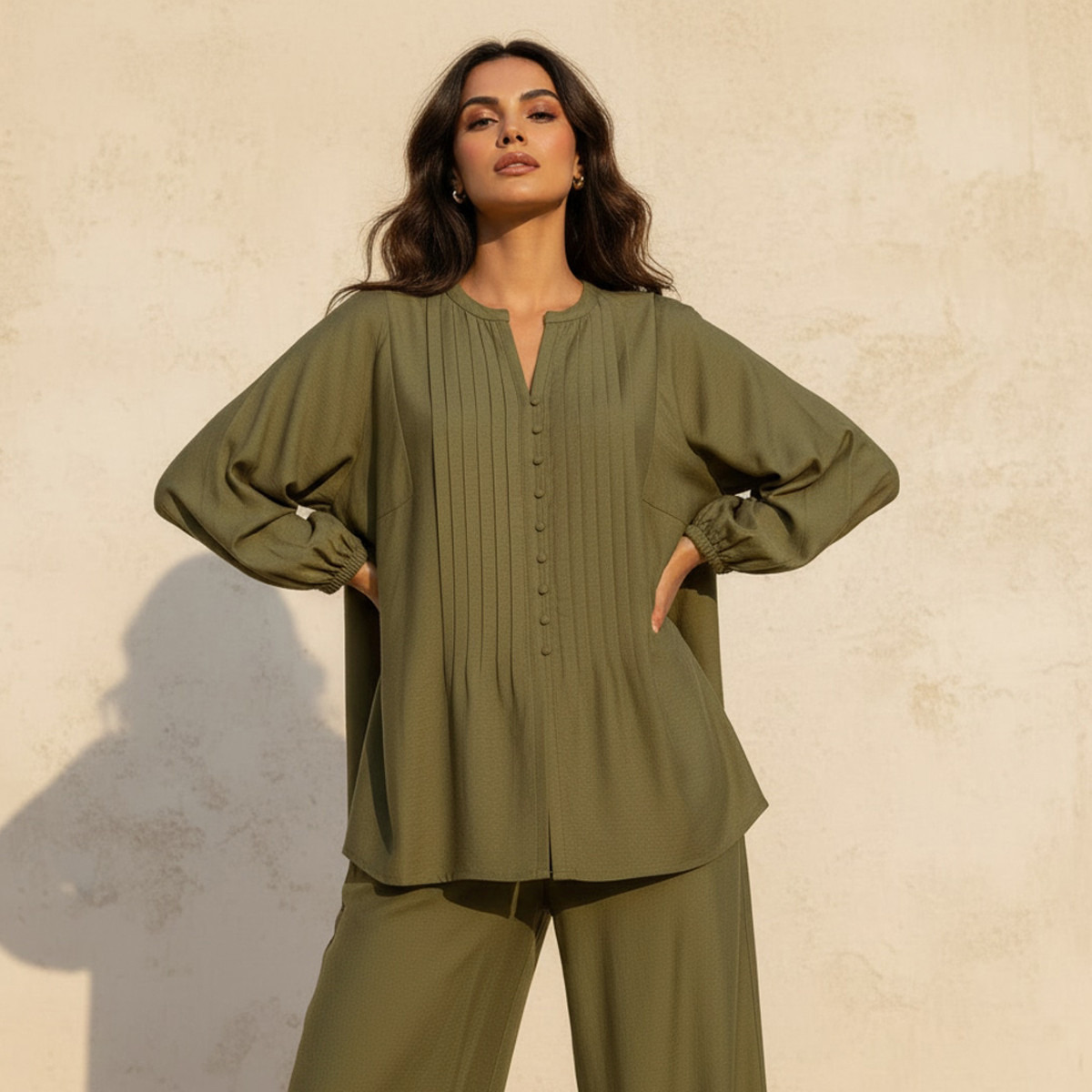 Linen Top with Pintucks-women-clothing-coordsets-image-1