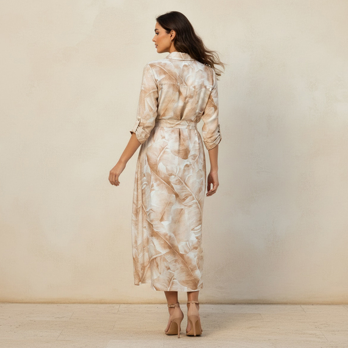 Printed A-line Women Shirt Dress with Tie-Up Belt-women-clothing-dresses-image-4